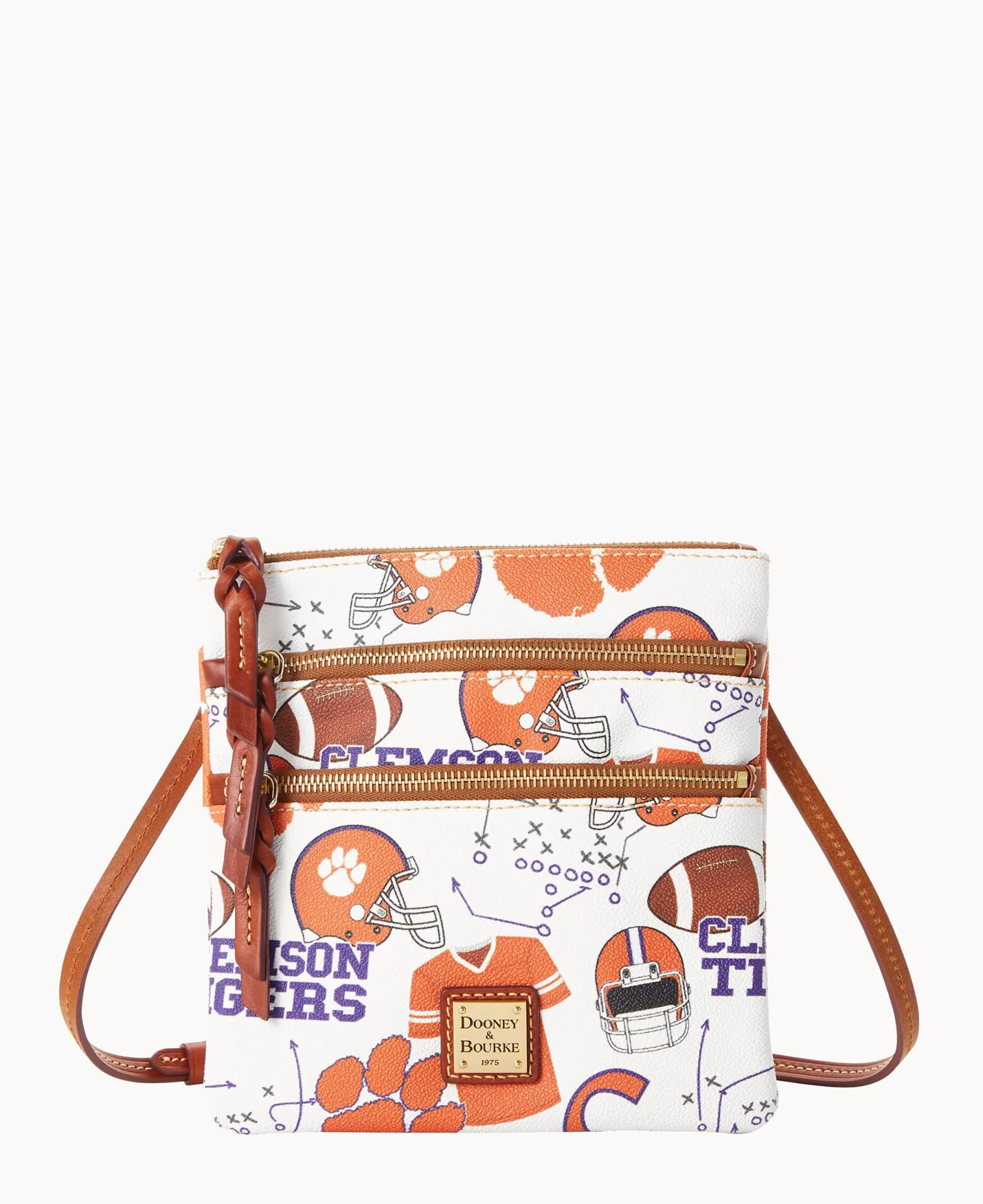 Dooney & Bourke Game Day Ready | Printed Fabric^Collegiate University N S Triple Zip Crossbody