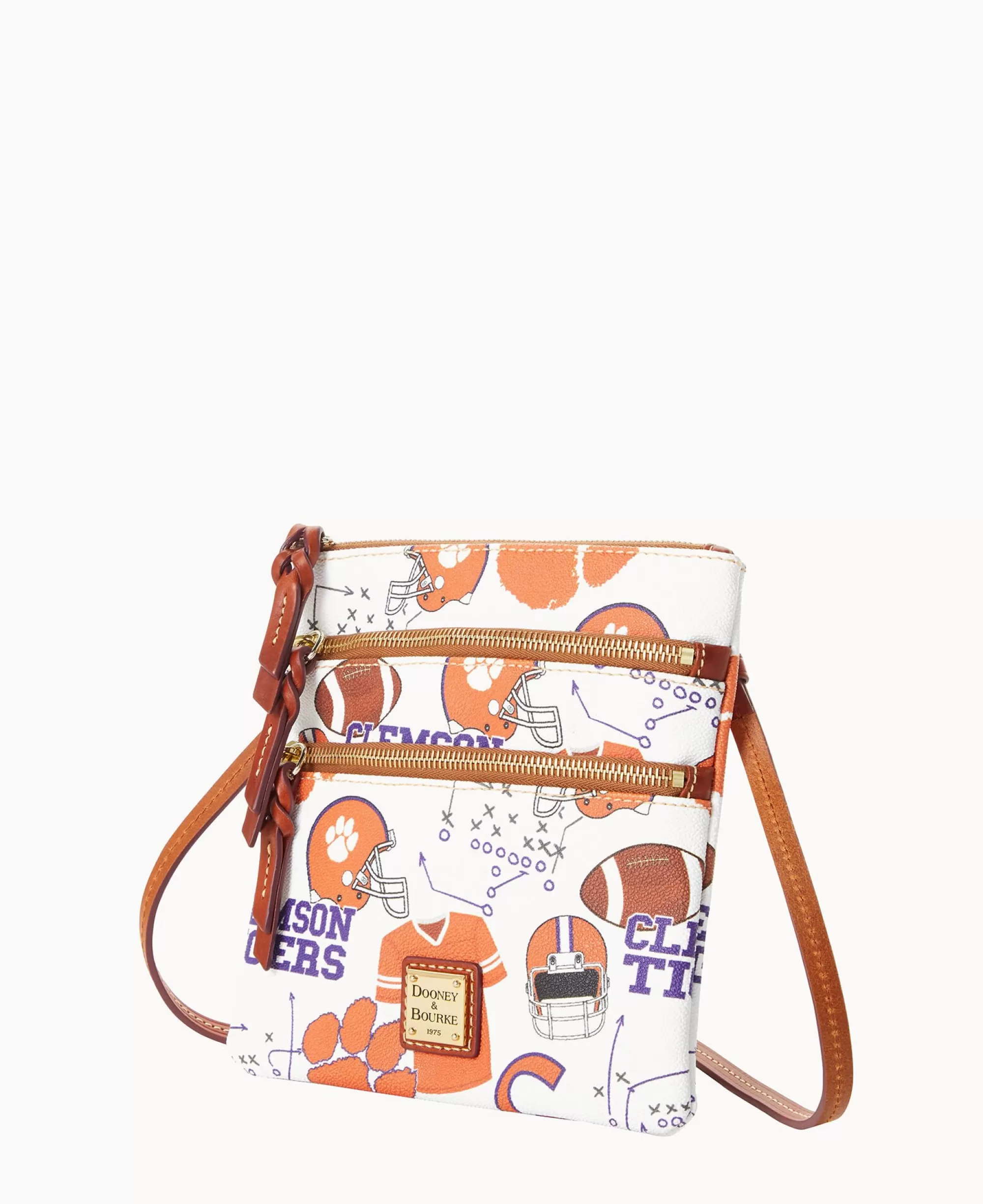 Dooney & Bourke Game Day Ready | Printed Fabric^Collegiate University N S Triple Zip Crossbody