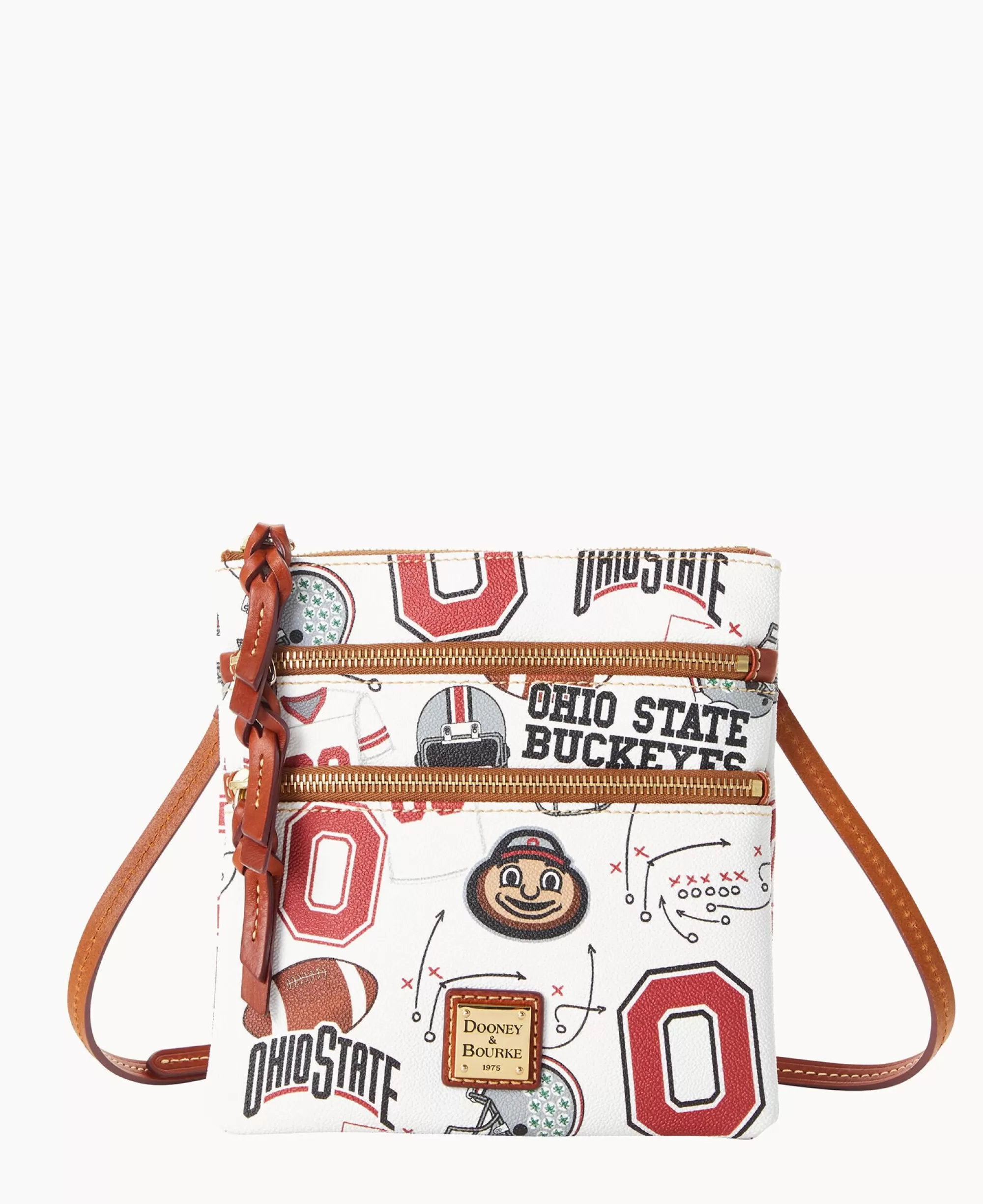 Dooney & Bourke Game Day Ready | Printed Fabric^Collegiate University N S Triple Zip Crossbody