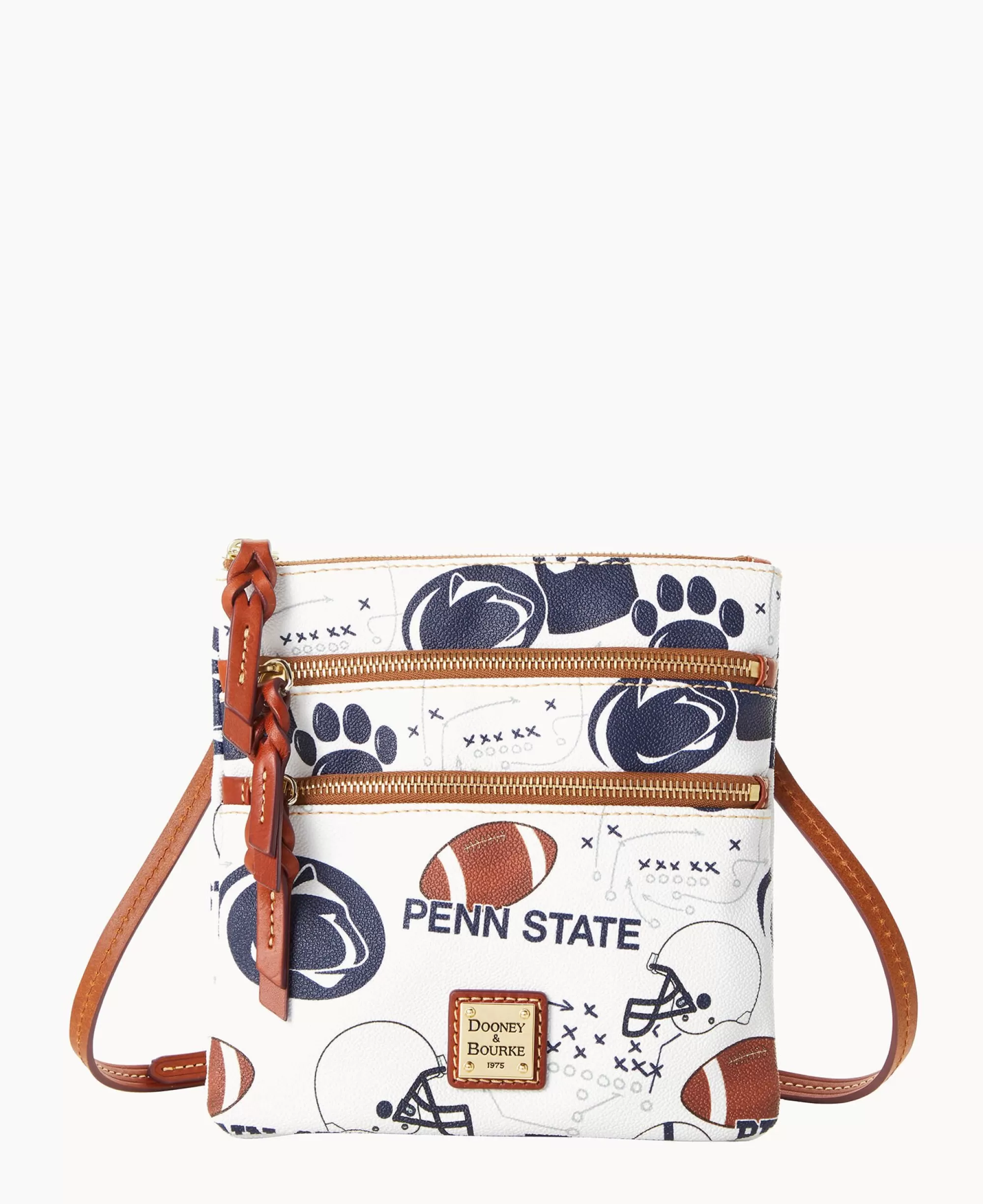 Dooney & Bourke Game Day Ready | Printed Fabric^Collegiate University N S Triple Zip Crossbody