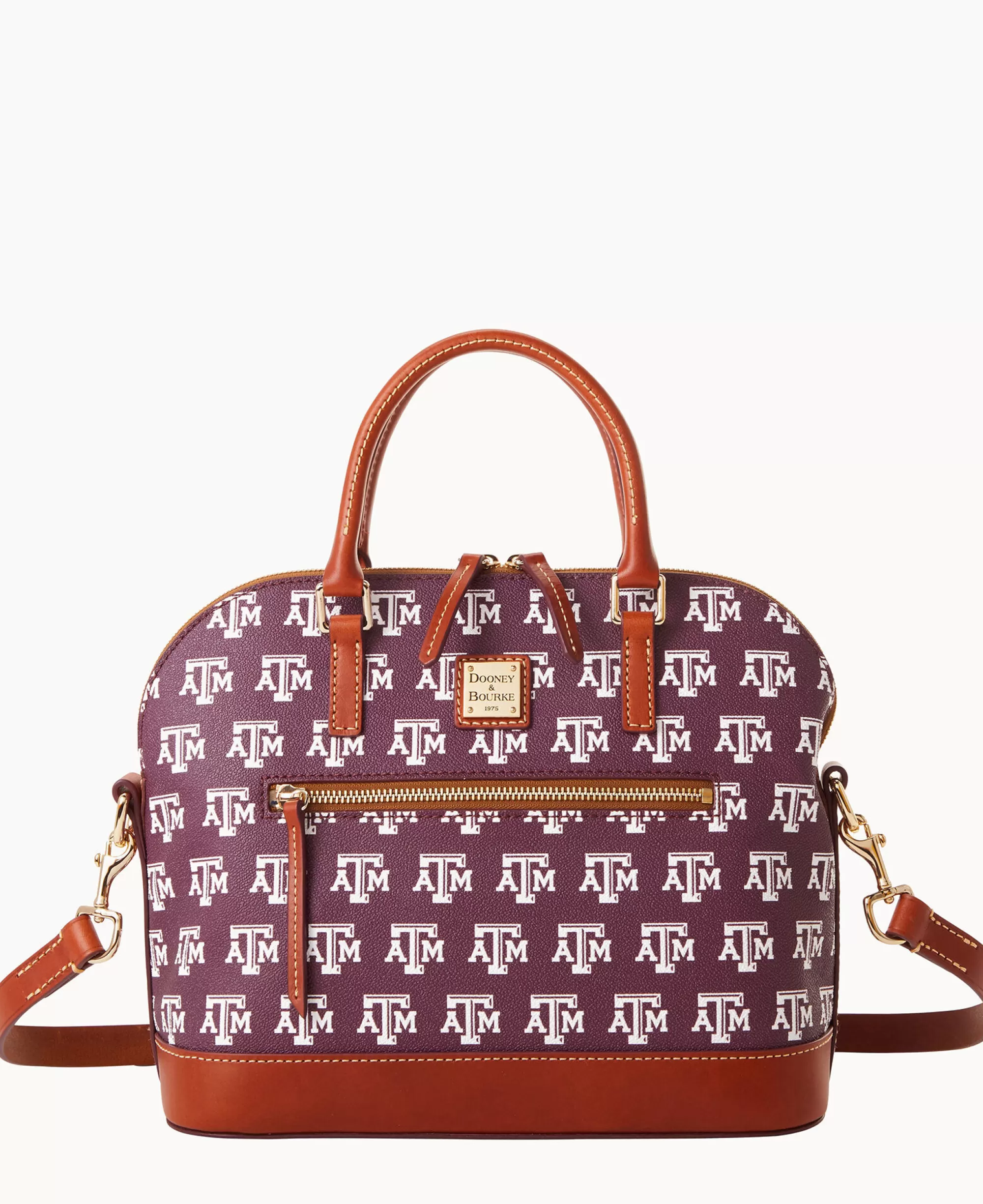 Dooney & Bourke Game Day Ready | Printed Fabric^Collegiate Texas Achr(38)M University Domed Zip Satchel