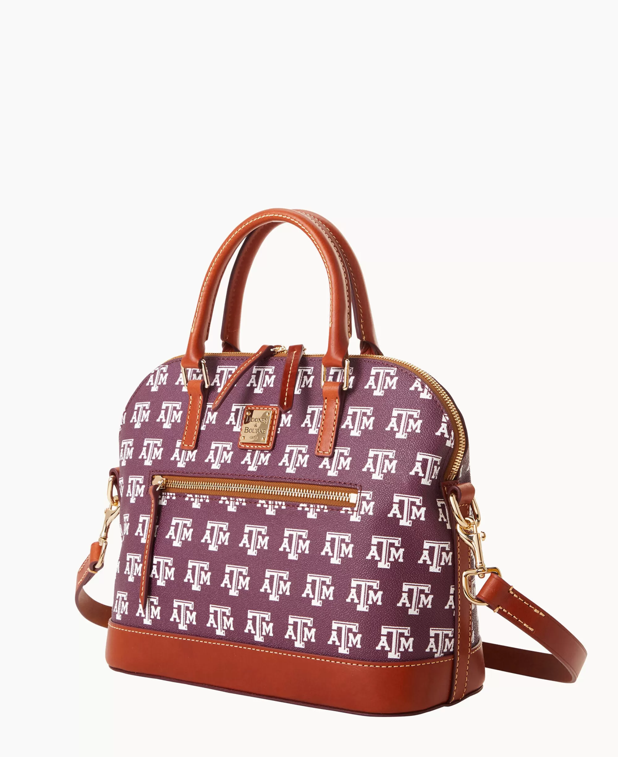 Dooney & Bourke Game Day Ready | Printed Fabric^Collegiate Texas Achr(38)M University Domed Zip Satchel