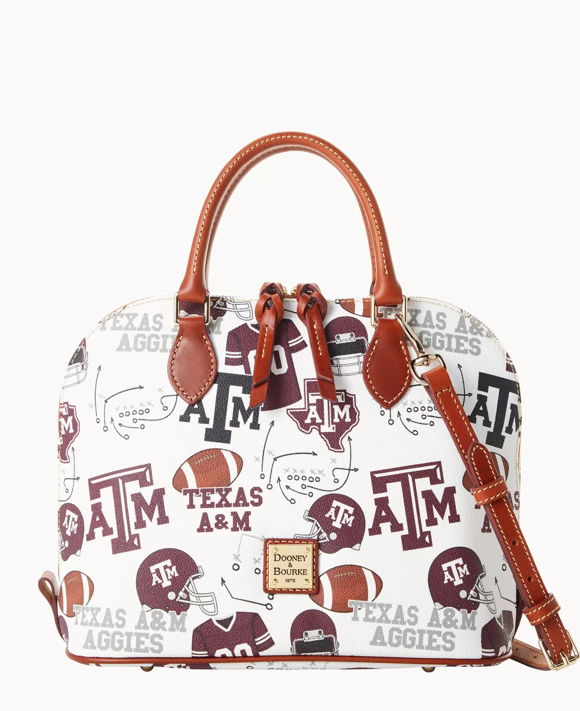 Dooney & Bourke Game Day Ready | Printed Fabric^Collegiate Texas Achr(38)M University Zip Zip Satchel