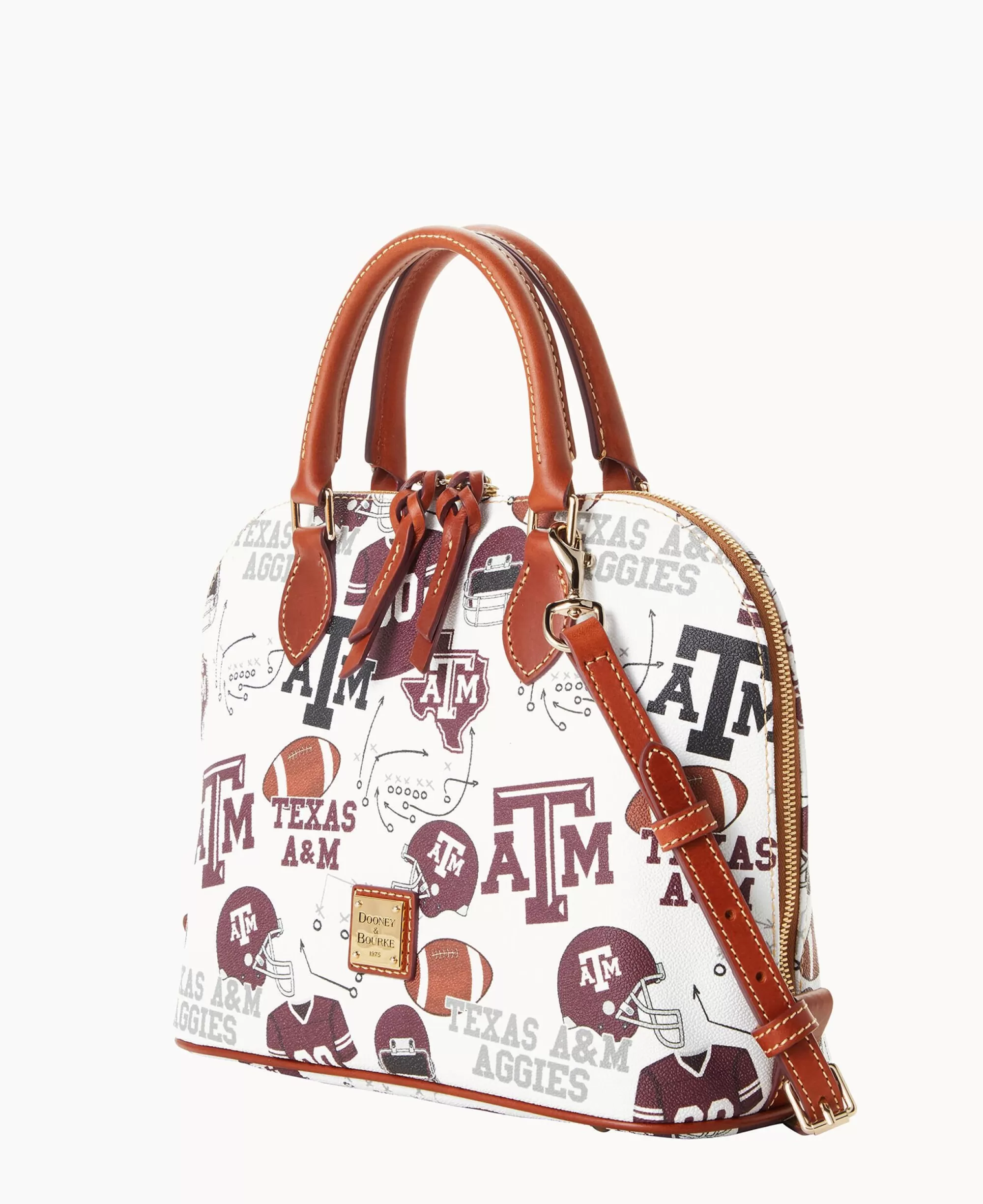 Dooney & Bourke Game Day Ready | Printed Fabric^Collegiate Texas Achr(38)M University Zip Zip Satchel