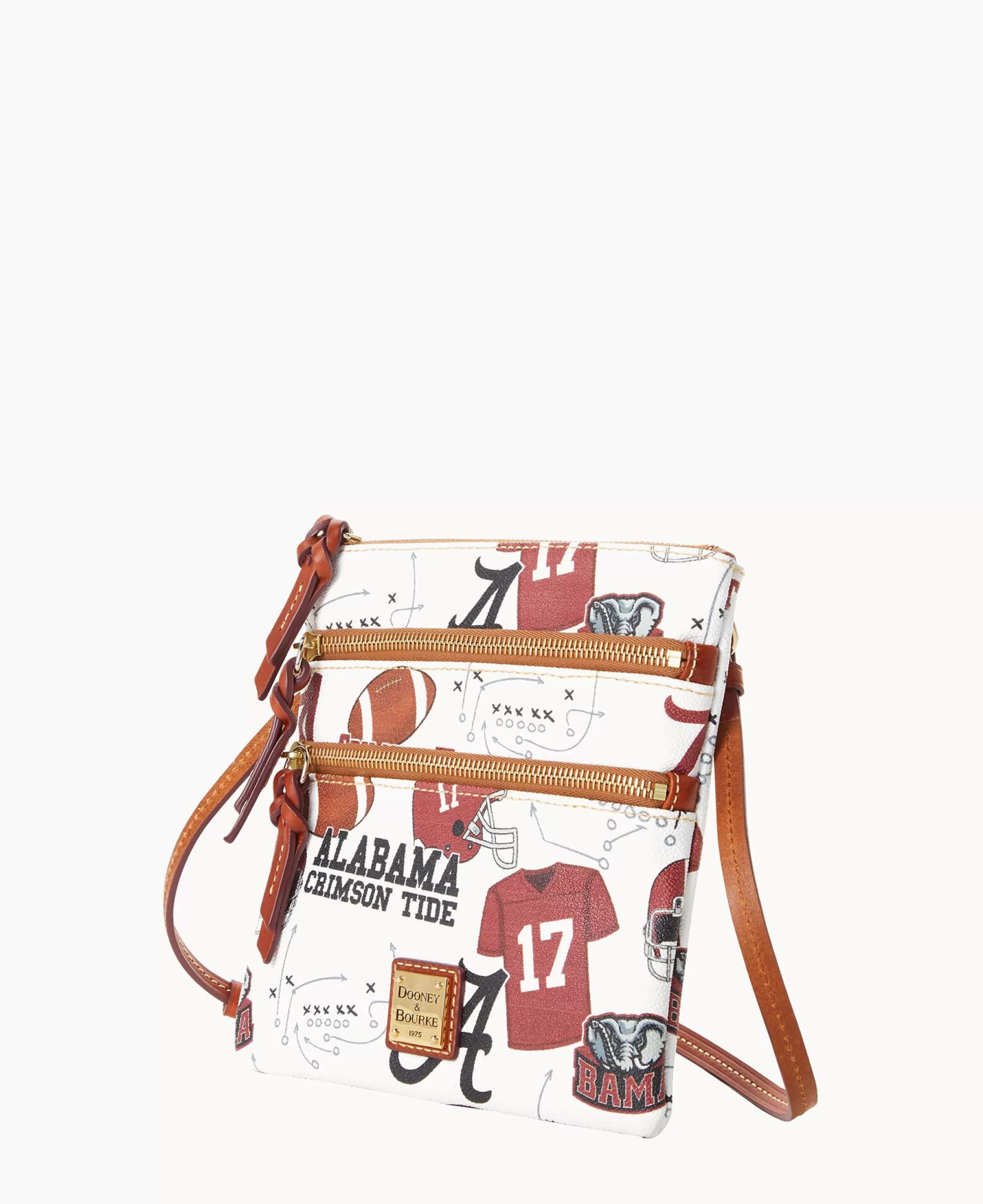 Dooney & Bourke Game Day Ready | Printed Fabric^Collegiate University of Alabama N S Triple Zip Crossbody