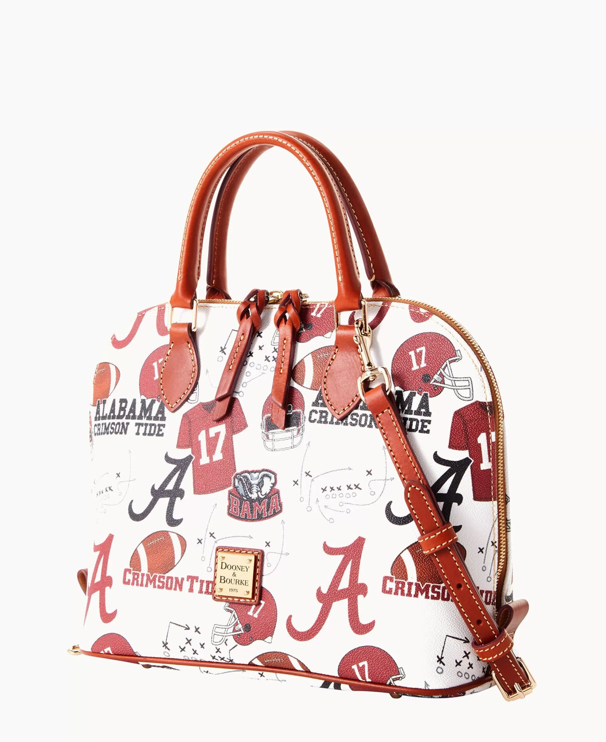 Dooney & Bourke Game Day Ready | Printed Fabric^Collegiate University of Alabama Zip Zip Satchel