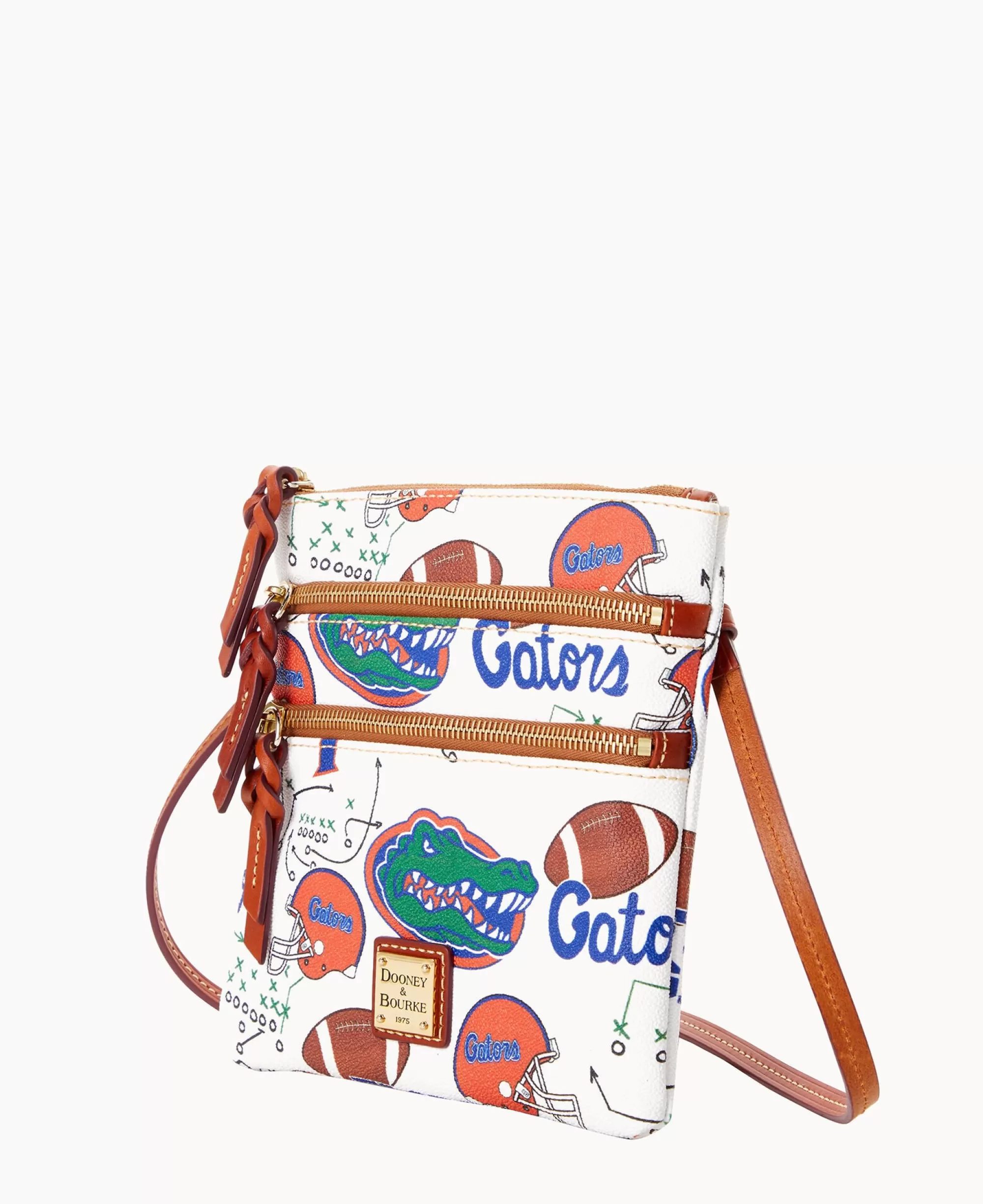 Dooney & Bourke Game Day Ready | Printed Fabric^Collegiate University of Florida N S Triple Zip Crossbody