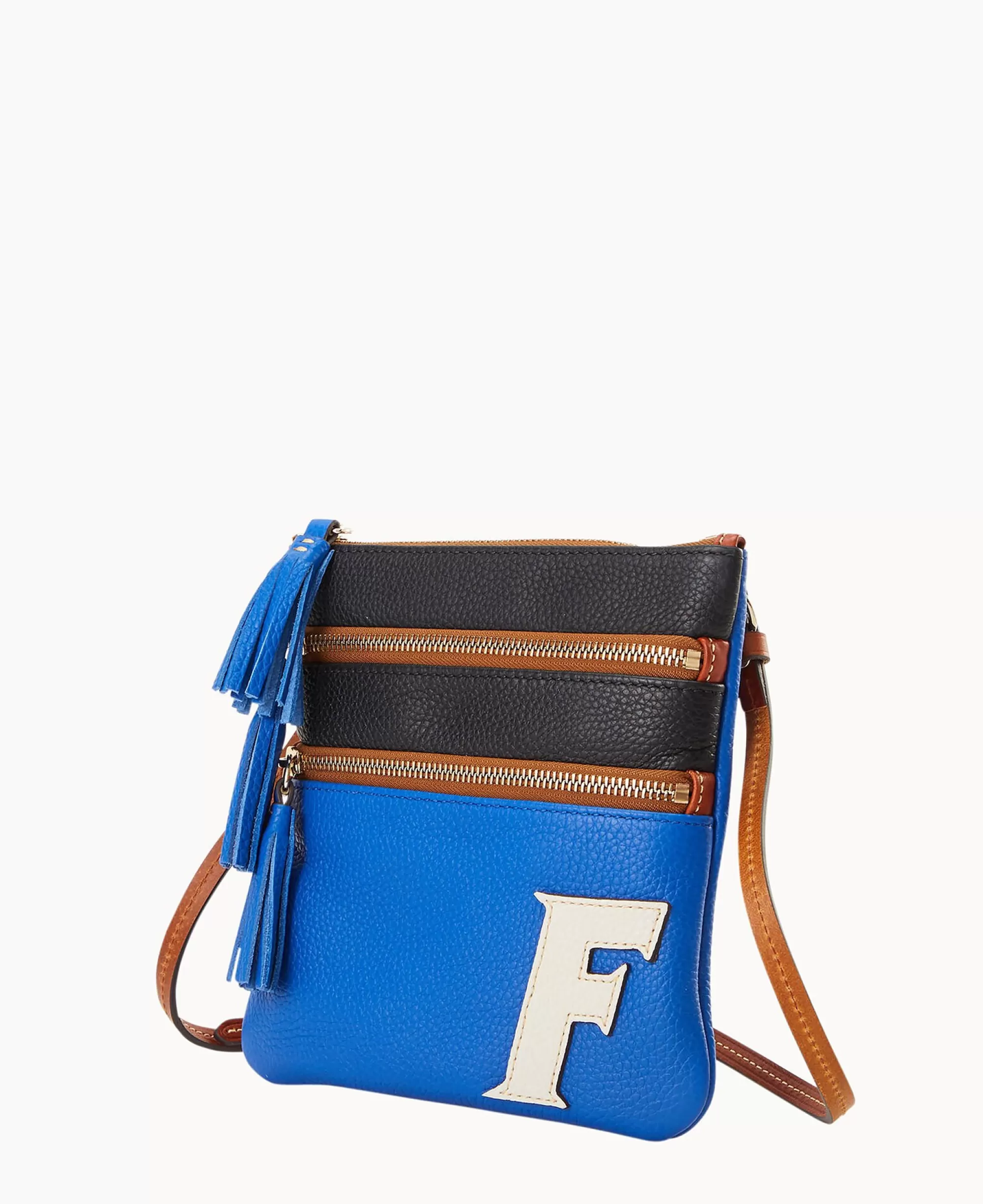 Dooney & Bourke Printed Fabric | Pebbled Leather^Collegiate Triple Zip Crossbody