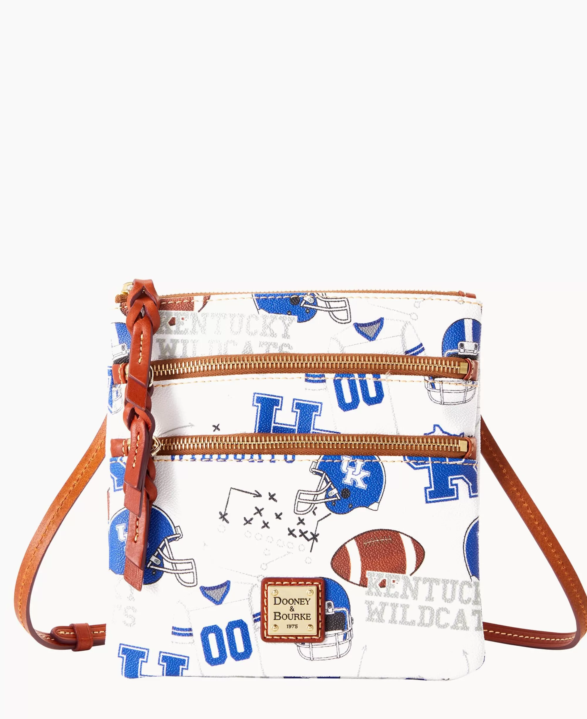 Dooney & Bourke Game Day Ready | Printed Fabric^Collegiate University of Kentucky N S Triple Zip Crossbody