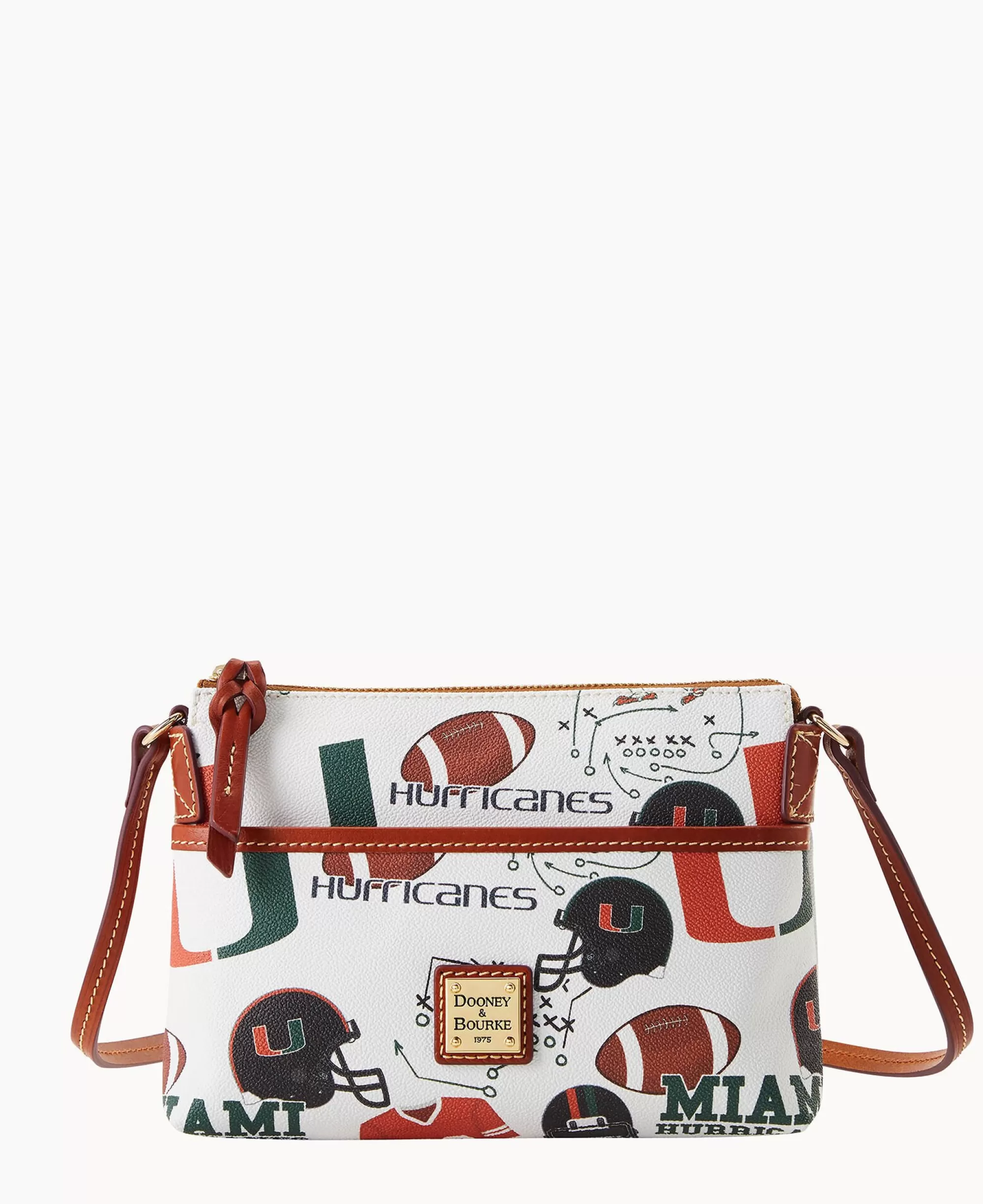 Dooney & Bourke Game Day Ready | Printed Fabric^Collegiate University of Miami Ginger Crossbody