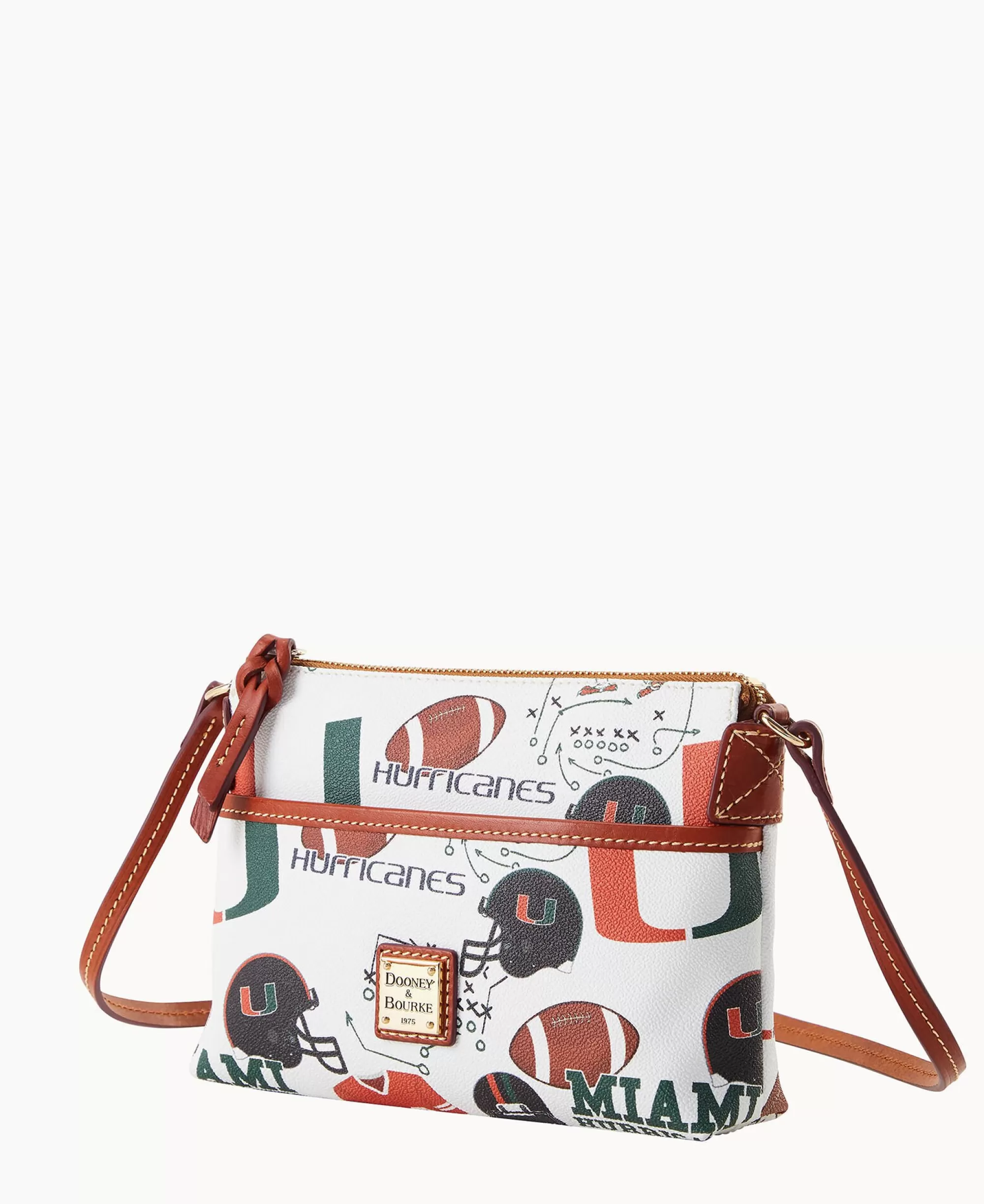 Dooney & Bourke Game Day Ready | Printed Fabric^Collegiate University of Miami Ginger Crossbody