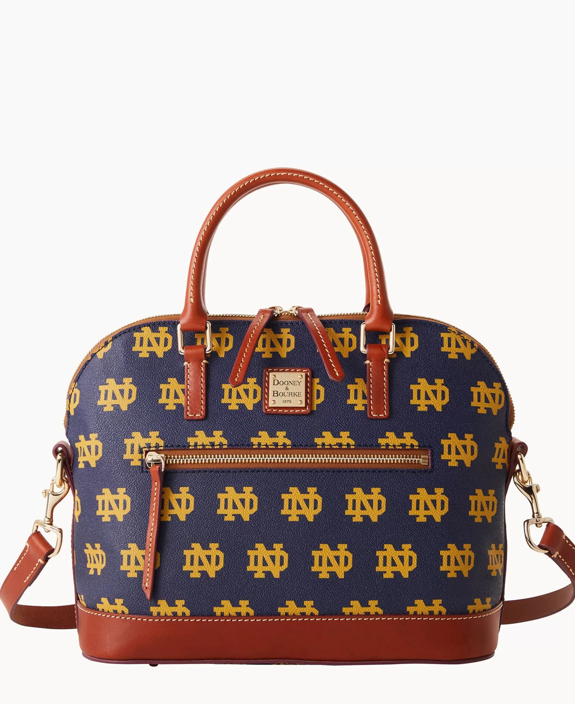 Dooney & Bourke Game Day Ready | Printed Fabric^Collegiate University of Domed Zip Satchel