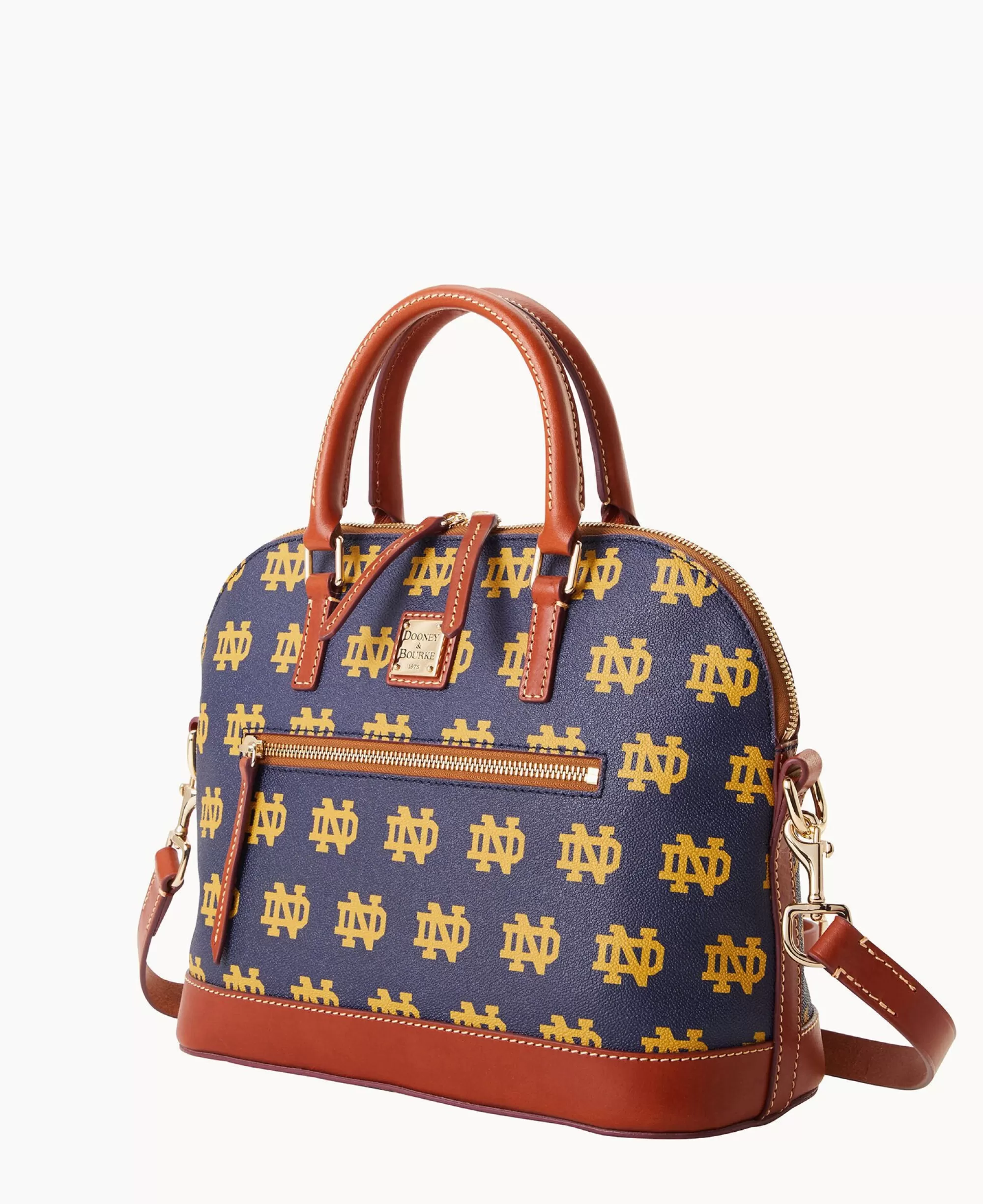 Dooney & Bourke Game Day Ready | Printed Fabric^Collegiate University of Domed Zip Satchel