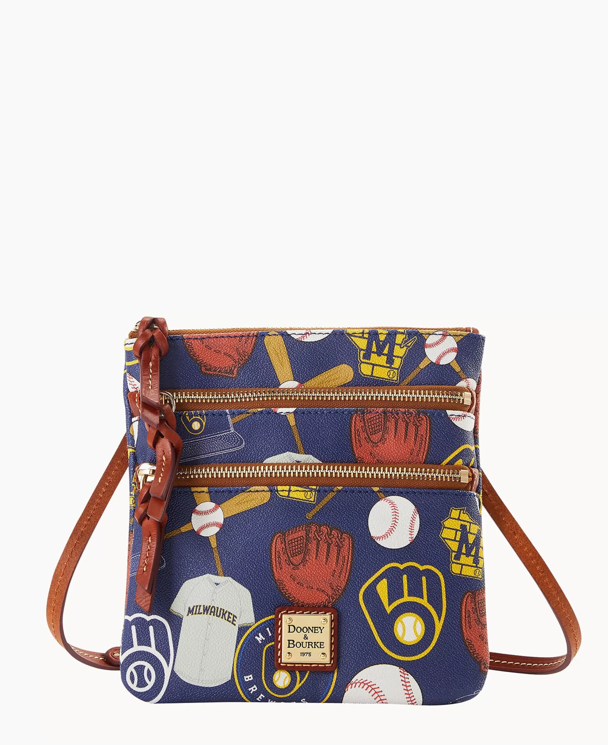 Dooney & Bourke Game Day Ready | Printed Fabric^MLB N S Triple Zip Crossbody