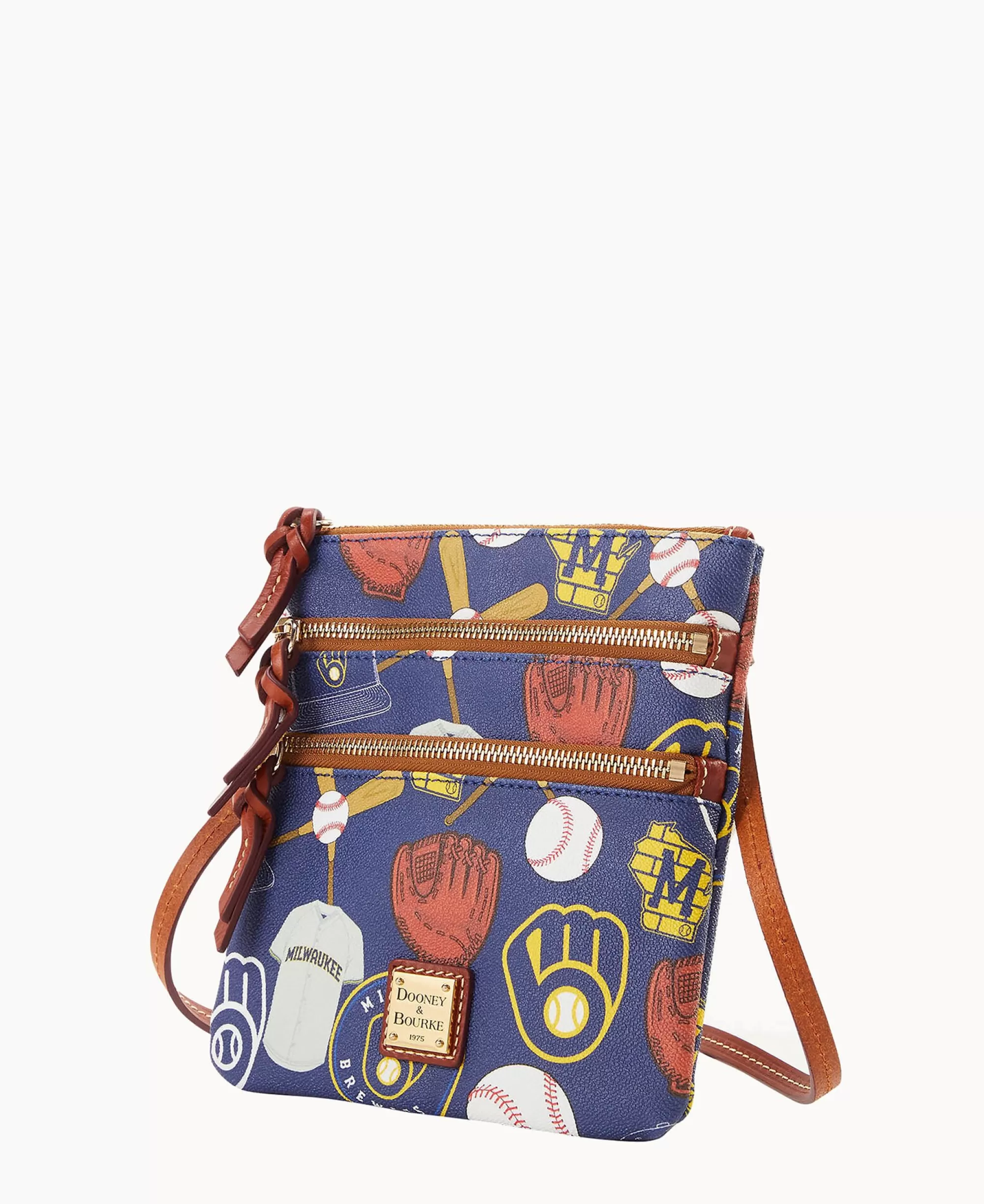 Dooney & Bourke Game Day Ready | Printed Fabric^MLB N S Triple Zip Crossbody