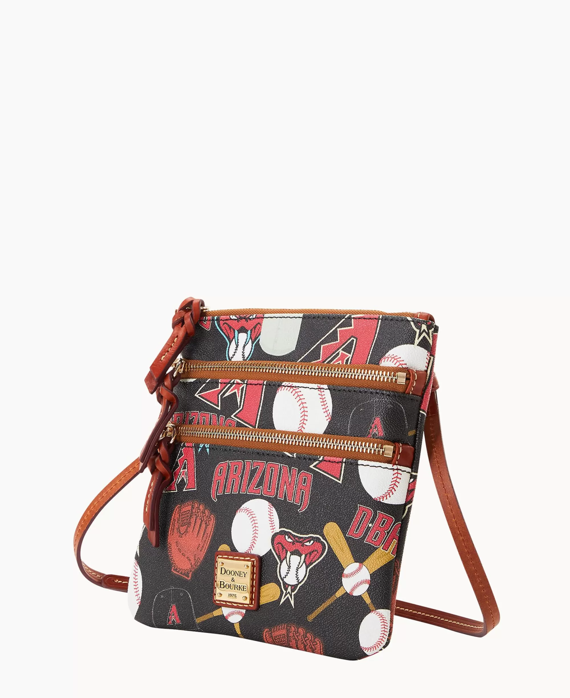 Dooney & Bourke Game Day Ready | Printed Fabric^MLB N S Triple Zip Crossbody