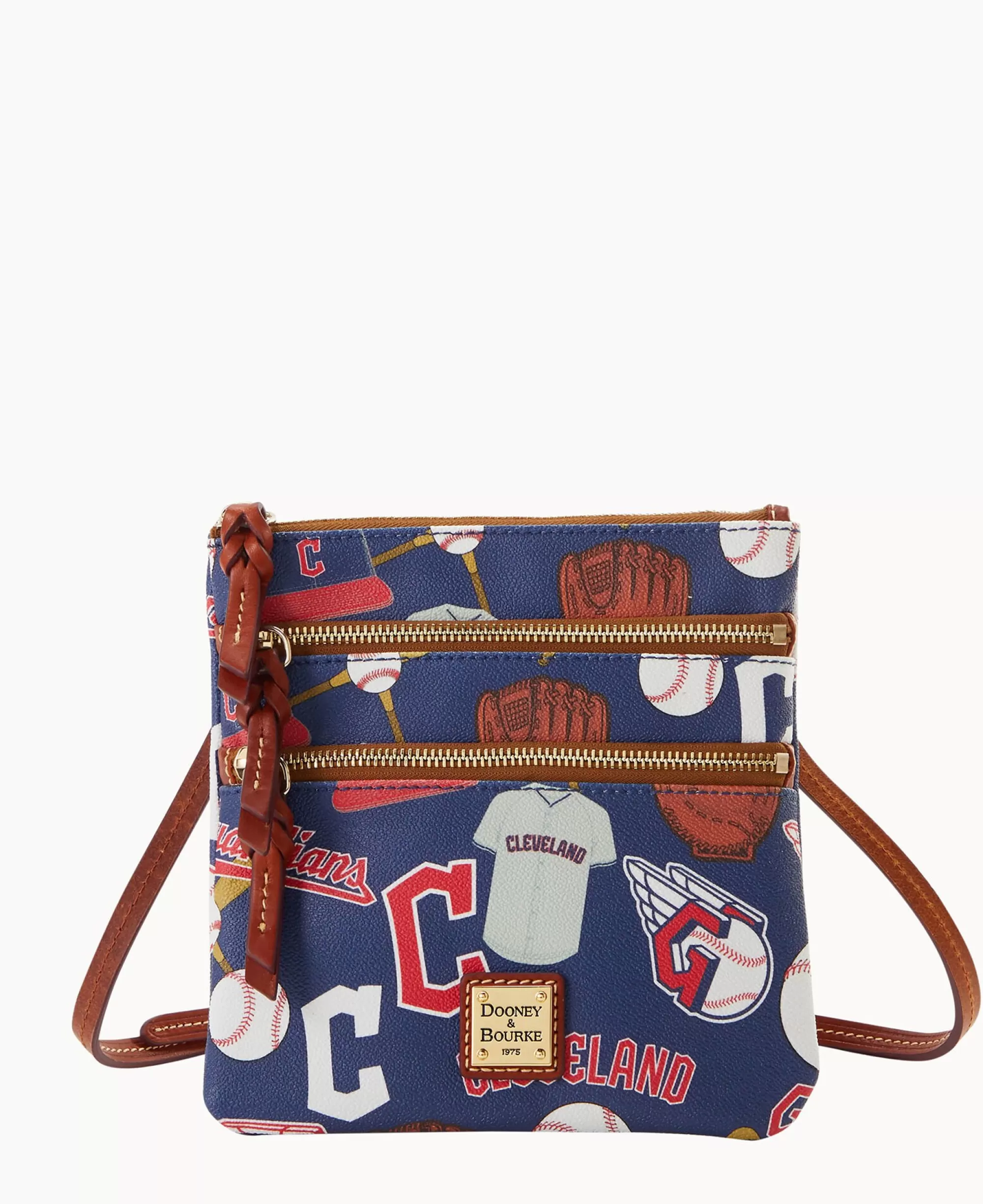 Dooney & Bourke Game Day Ready | Printed Fabric^MLB N S Triple Zip Crossbody