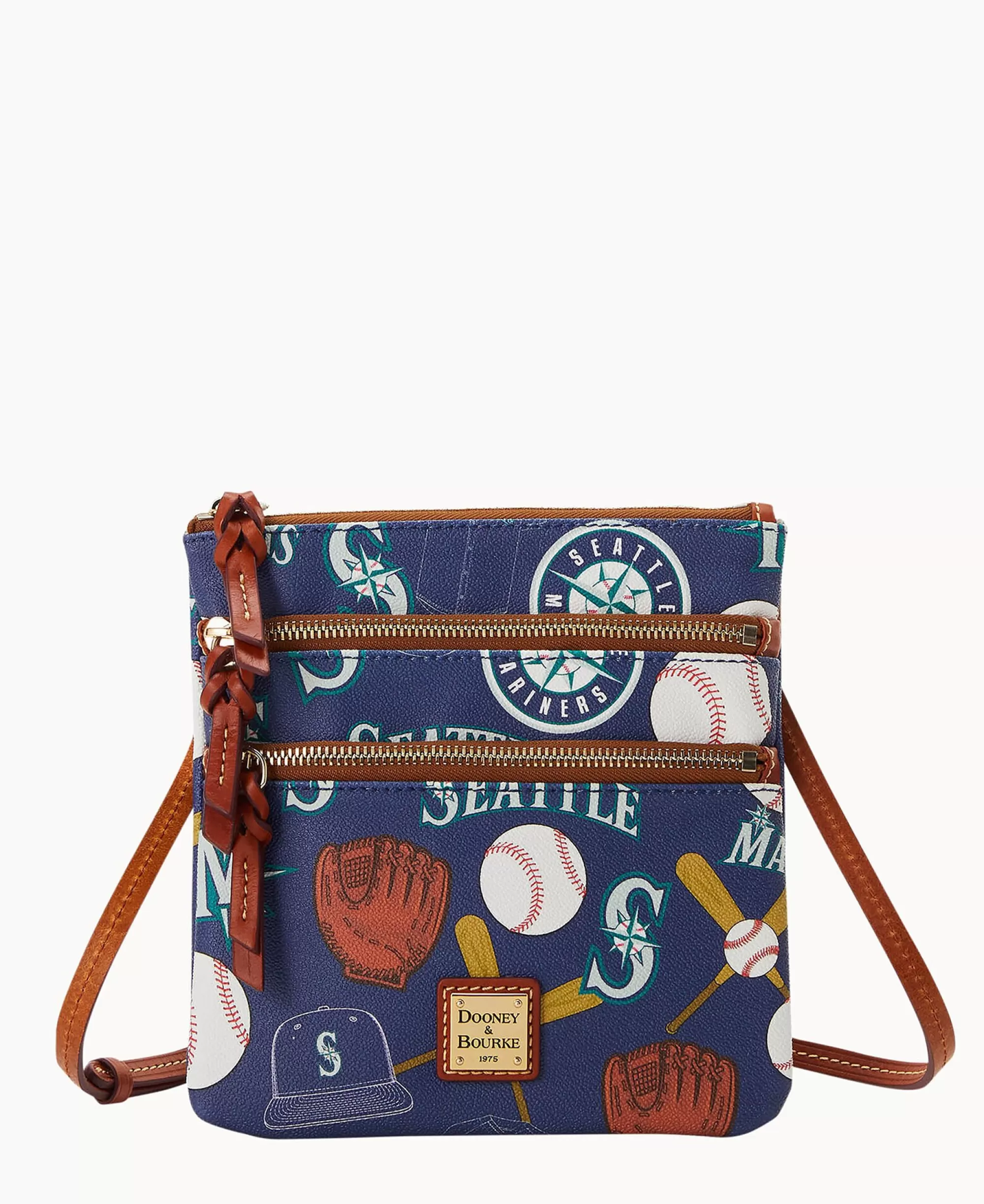 Dooney & Bourke Game Day Ready | Printed Fabric^MLB N S Triple Zip Crossbody