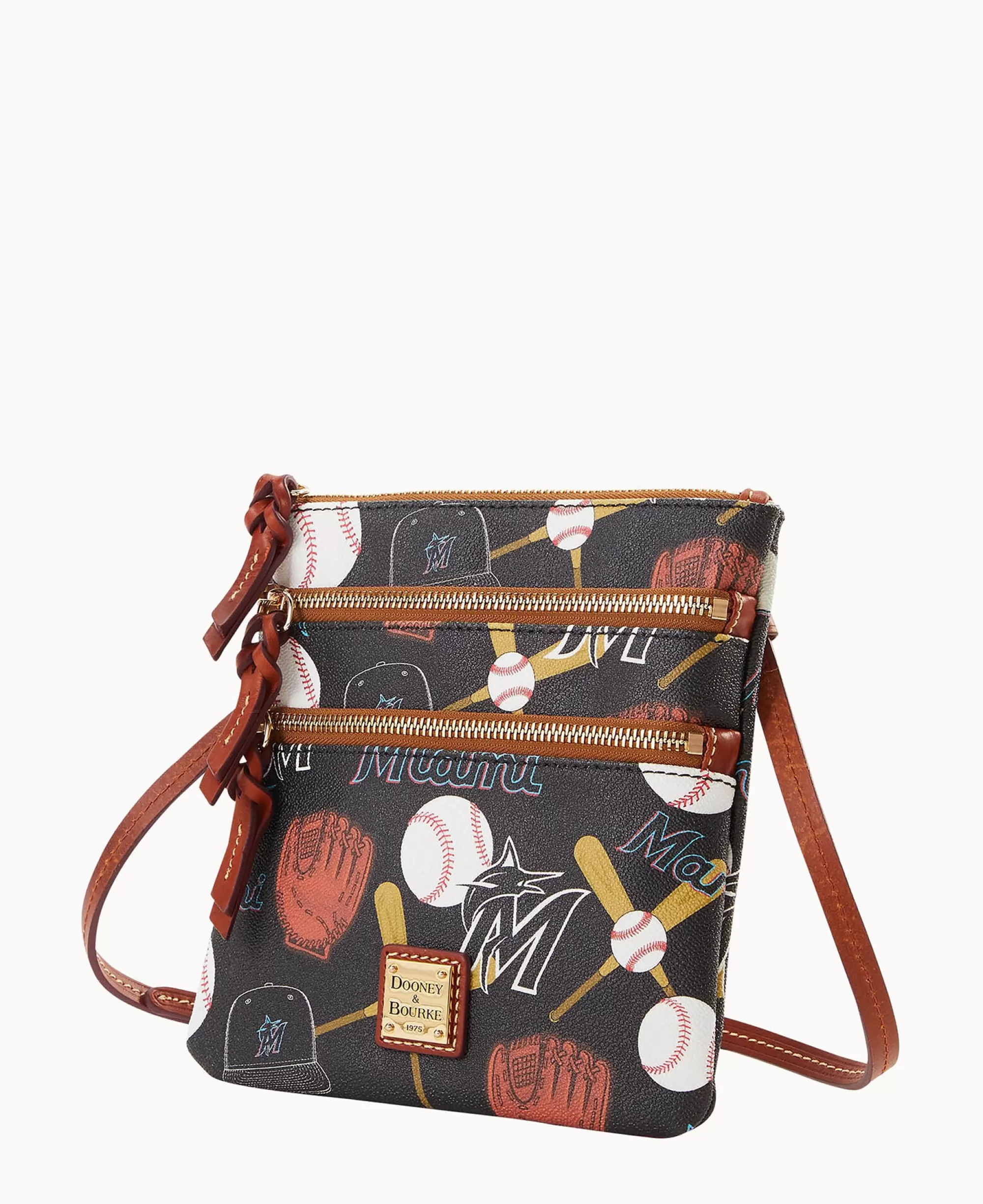 Dooney & Bourke Game Day Ready | Printed Fabric^MLB N S Triple Zip Crossbody