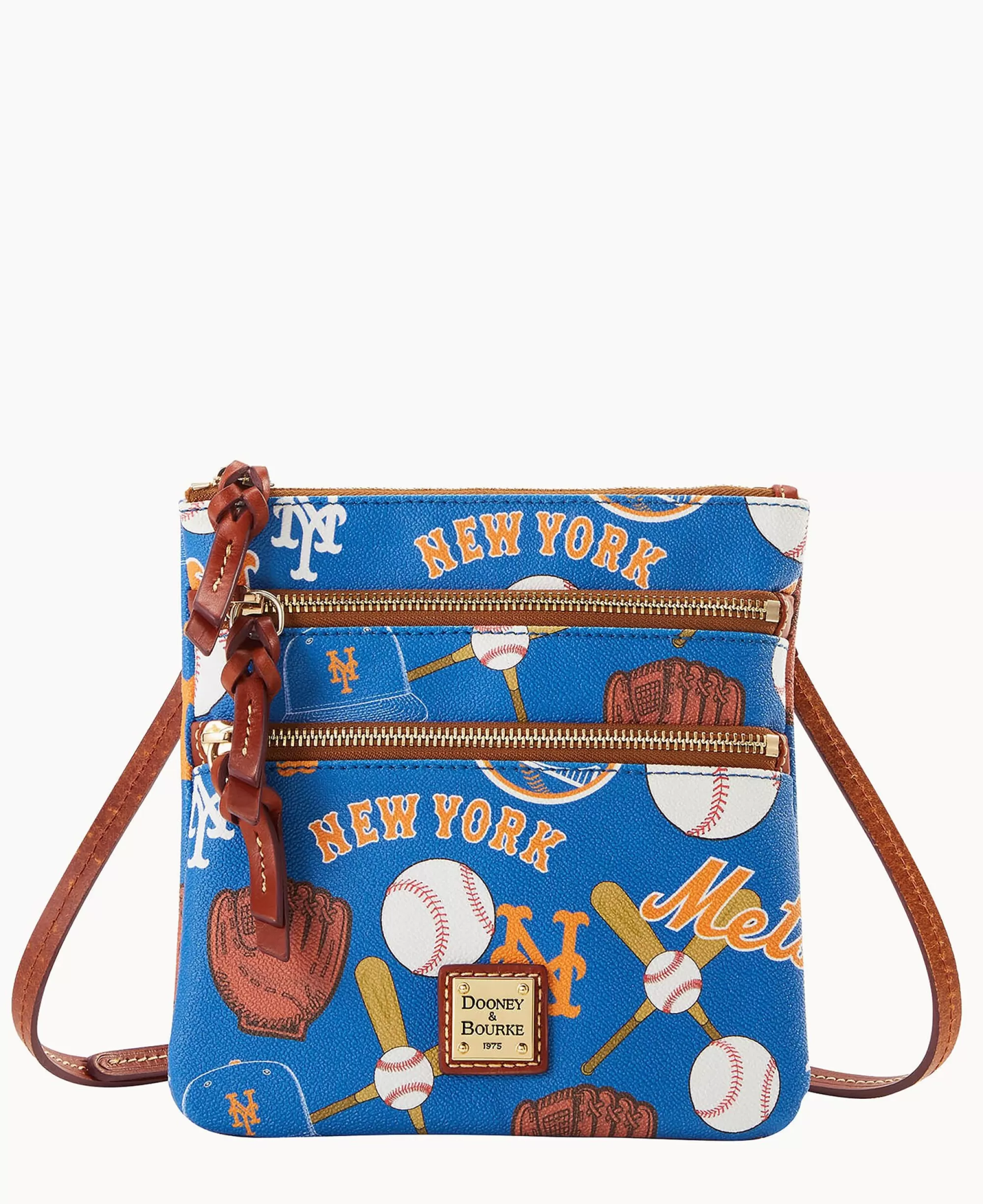 Dooney & Bourke Game Day Ready | Printed Fabric^MLB N S Triple Zip Crossbody