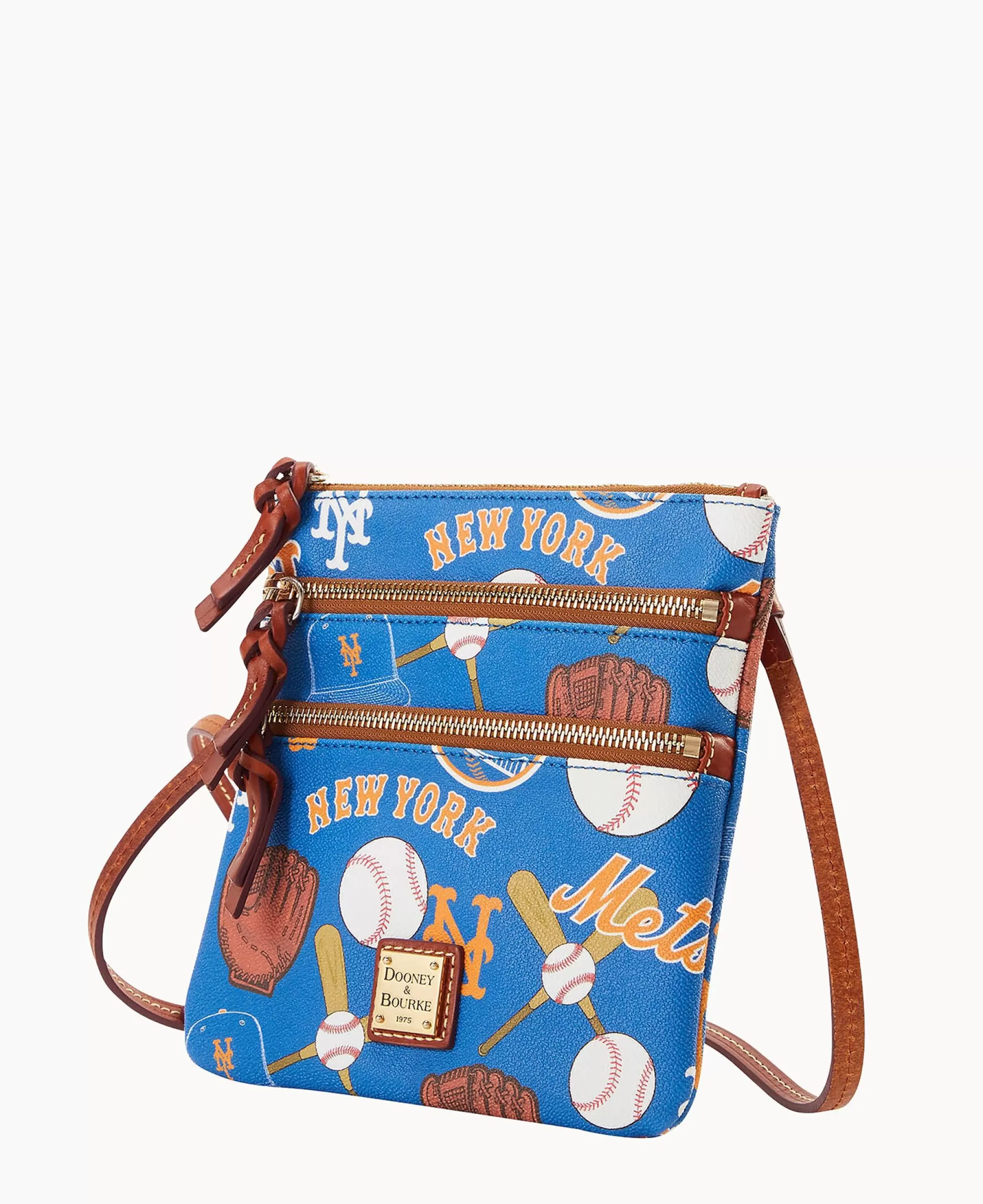 Dooney & Bourke Game Day Ready | Printed Fabric^MLB N S Triple Zip Crossbody