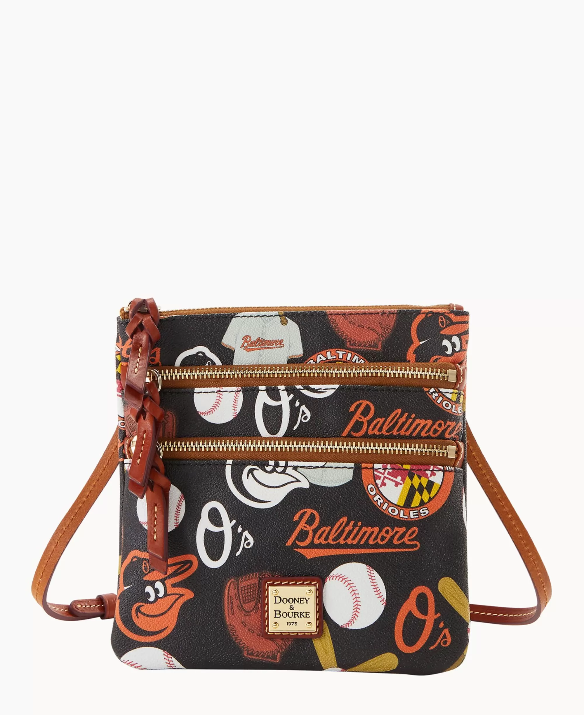 Dooney & Bourke Game Day Ready | Printed Fabric^MLB N S Triple Zip Crossbody