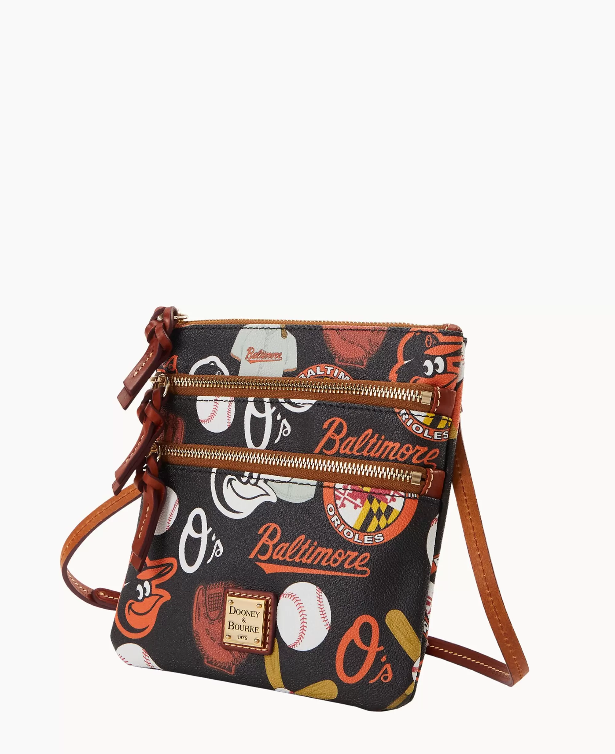 Dooney & Bourke Game Day Ready | Printed Fabric^MLB N S Triple Zip Crossbody