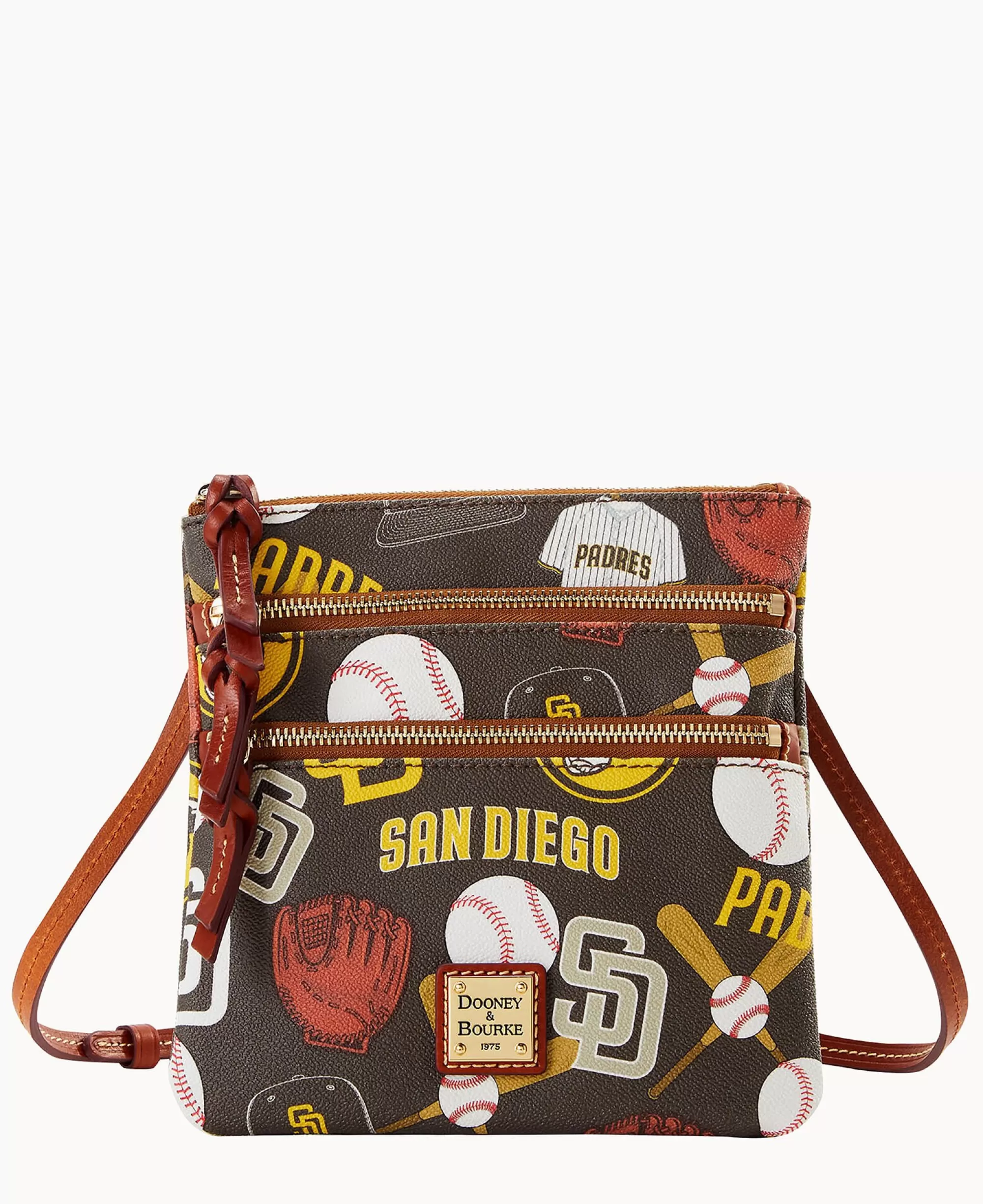 Dooney & Bourke Game Day Ready | Printed Fabric^MLB N S Triple Zip Crossbody