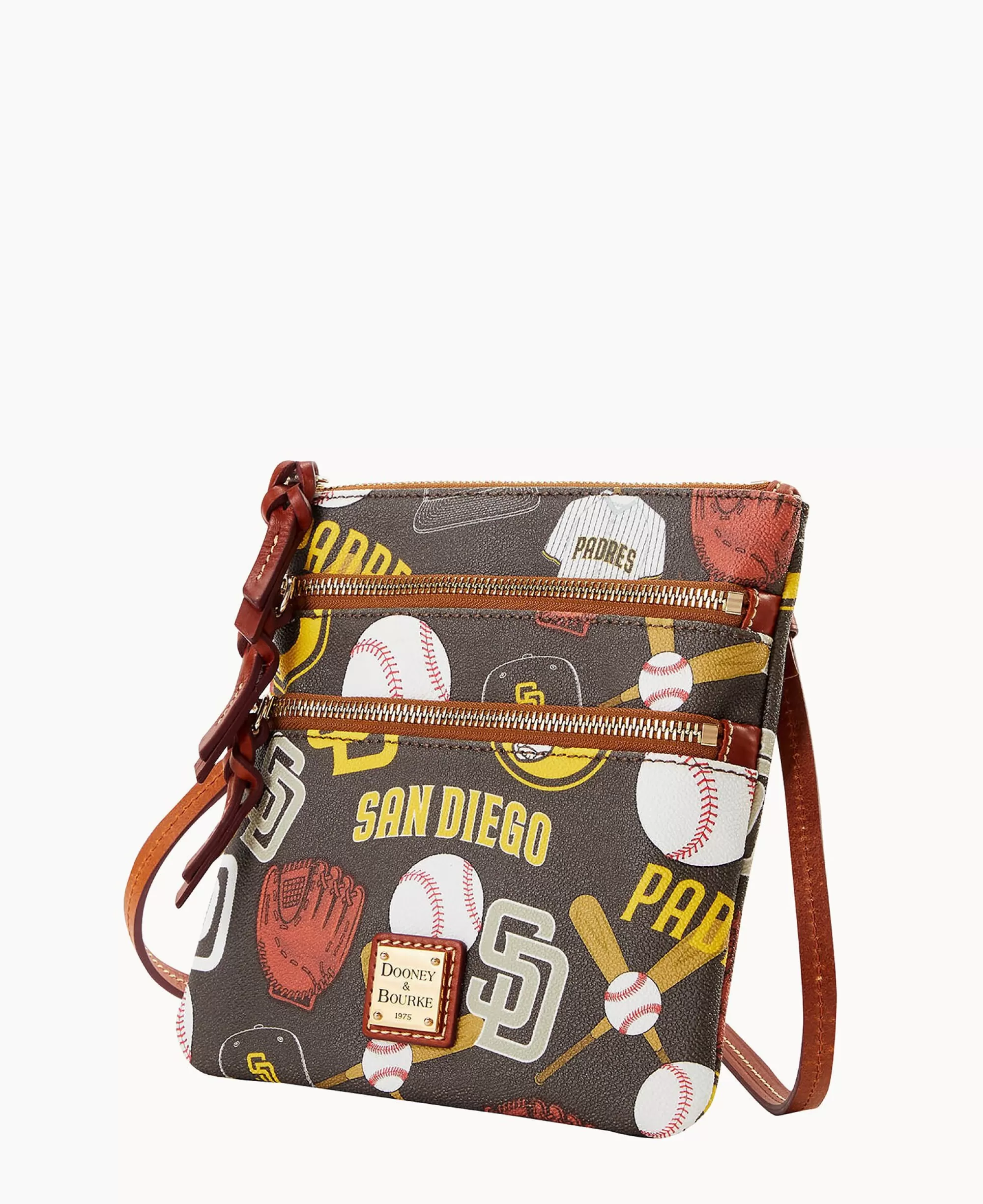 Dooney & Bourke Game Day Ready | Printed Fabric^MLB N S Triple Zip Crossbody