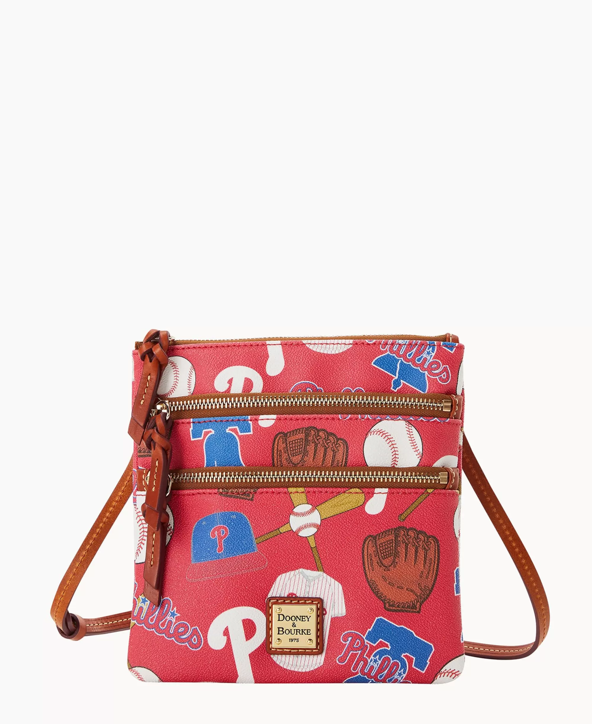 Dooney & Bourke Game Day Ready | Printed Fabric^MLB N S Triple Zip Crossbody