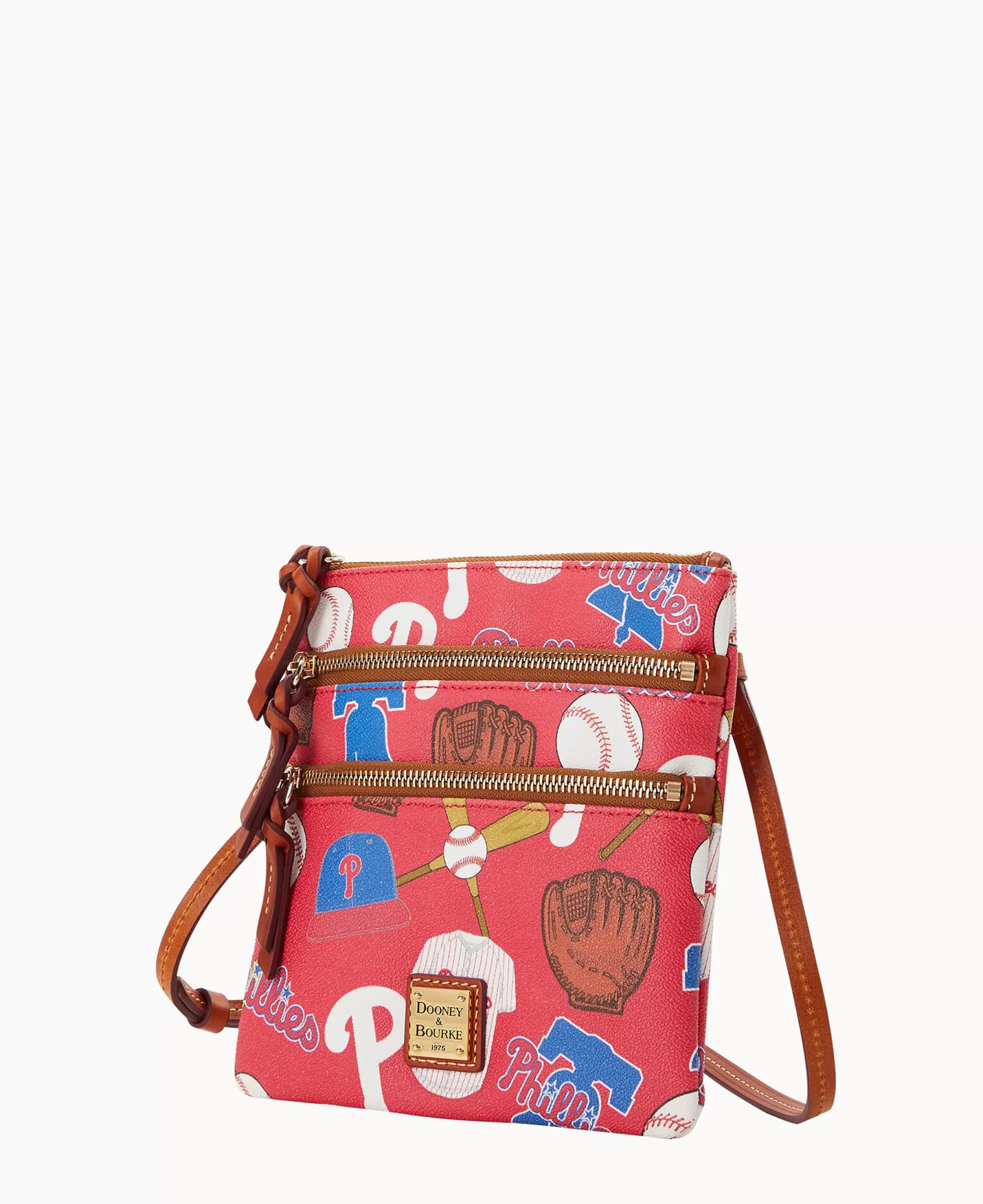 Dooney & Bourke Game Day Ready | Printed Fabric^MLB N S Triple Zip Crossbody