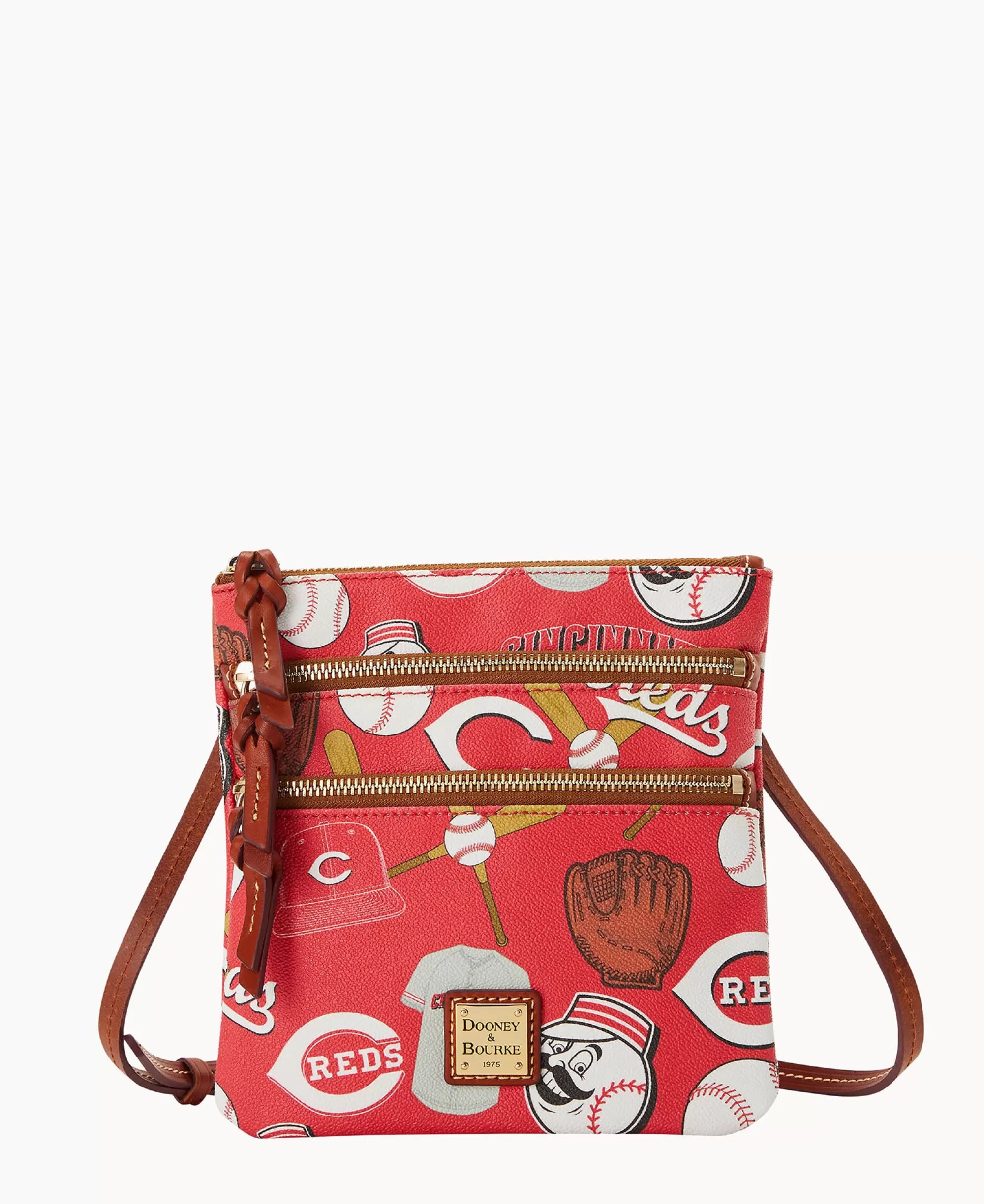 Dooney & Bourke Game Day Ready | Printed Fabric^MLB N S Triple Zip Crossbody