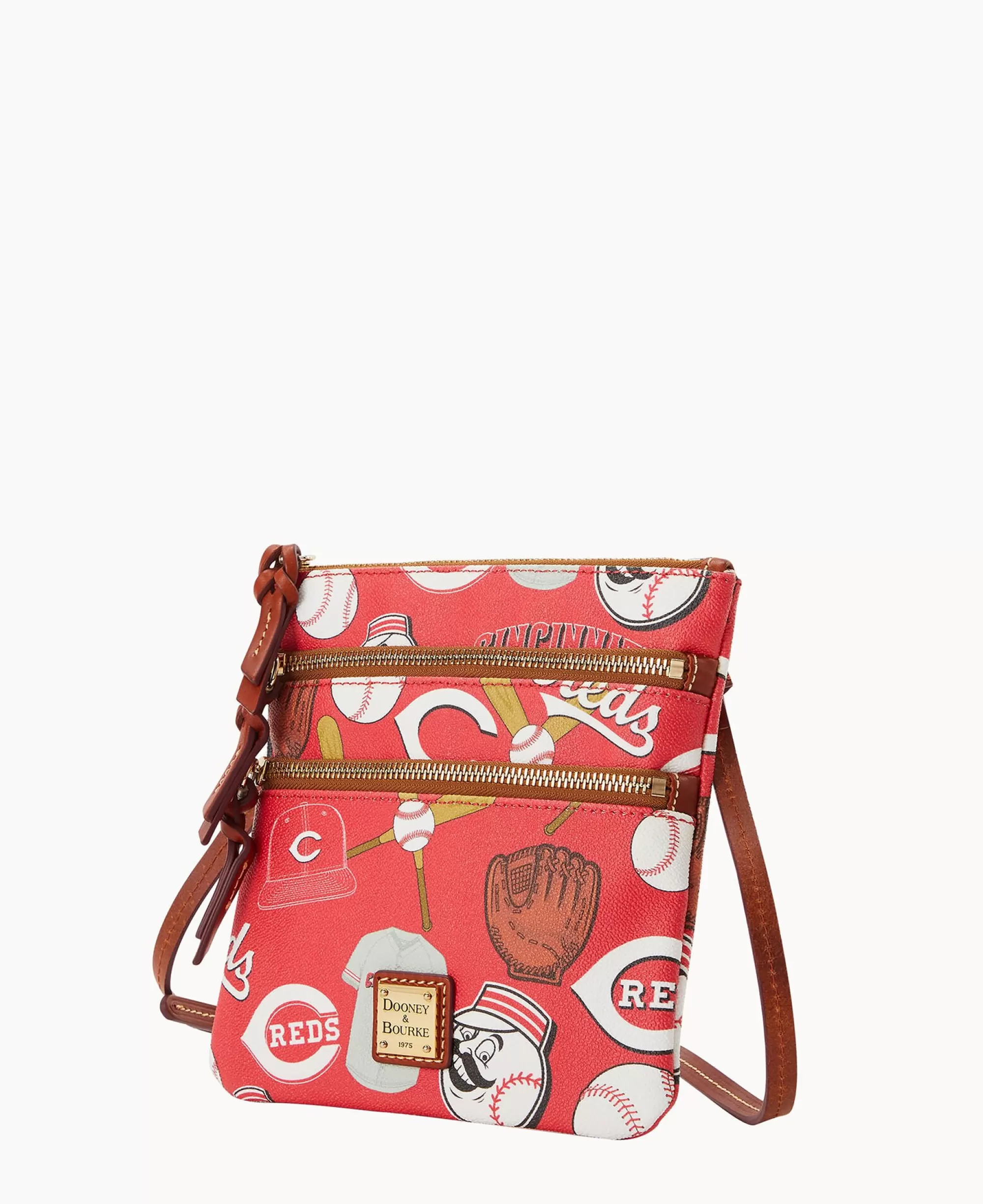 Dooney & Bourke Game Day Ready | Printed Fabric^MLB N S Triple Zip Crossbody