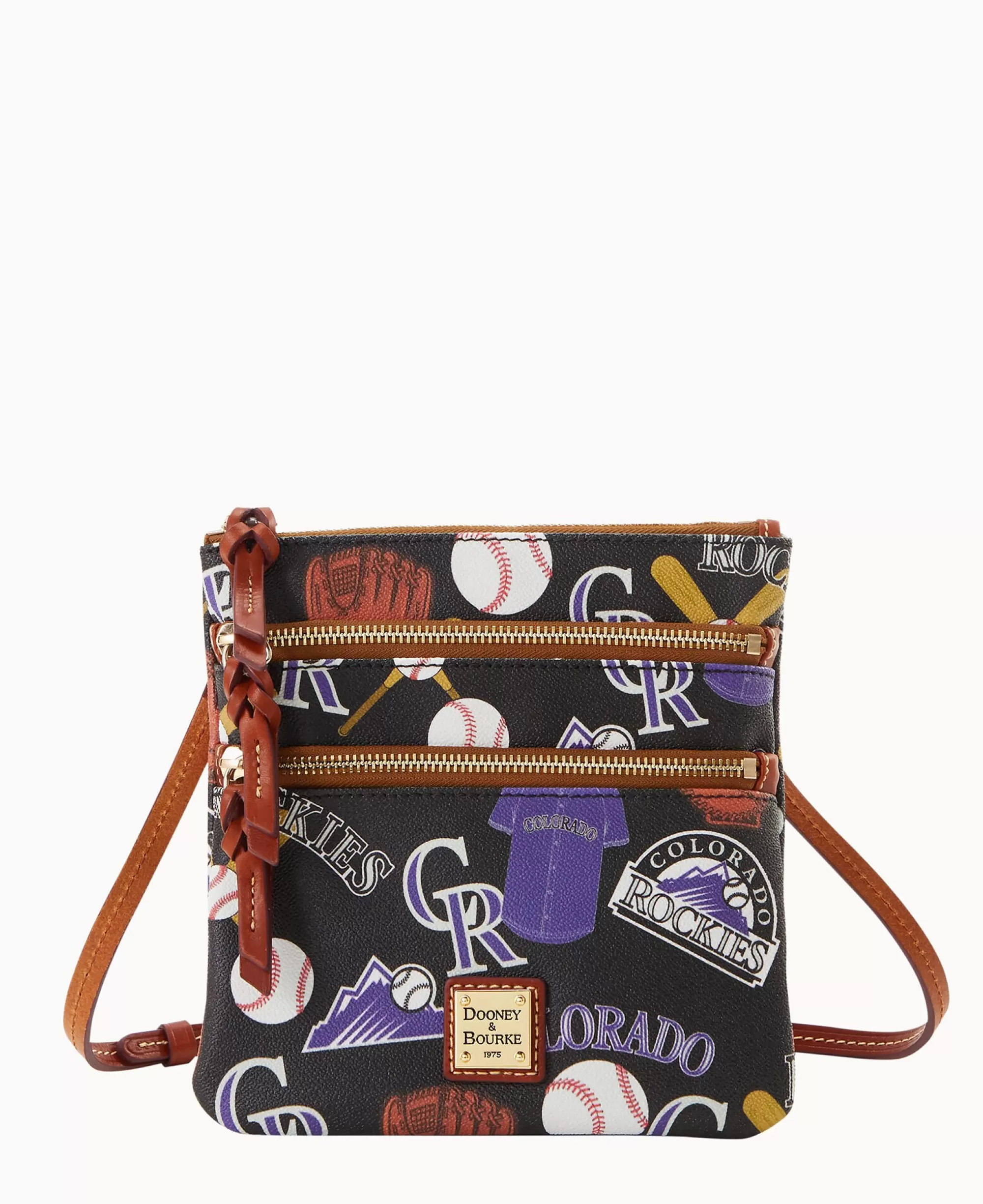 Dooney & Bourke Game Day Ready | Printed Fabric^MLB N S Triple Zip Crossbody