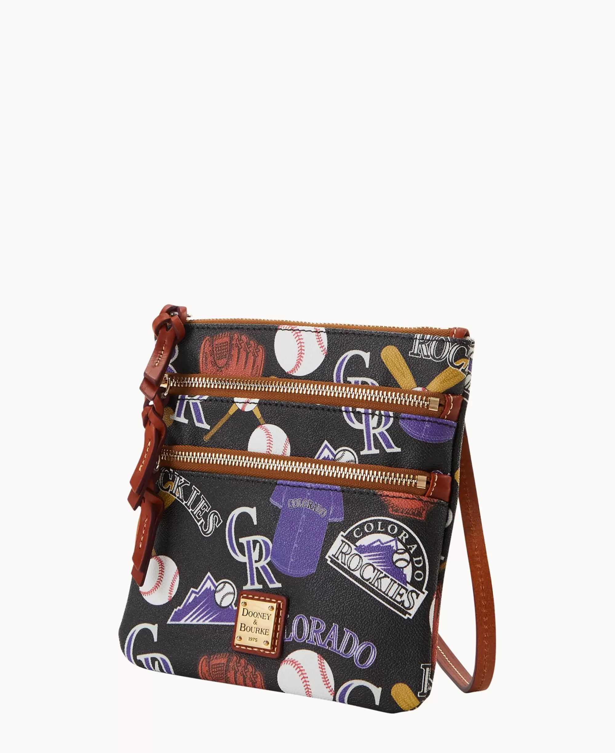 Dooney & Bourke Game Day Ready | Printed Fabric^MLB N S Triple Zip Crossbody