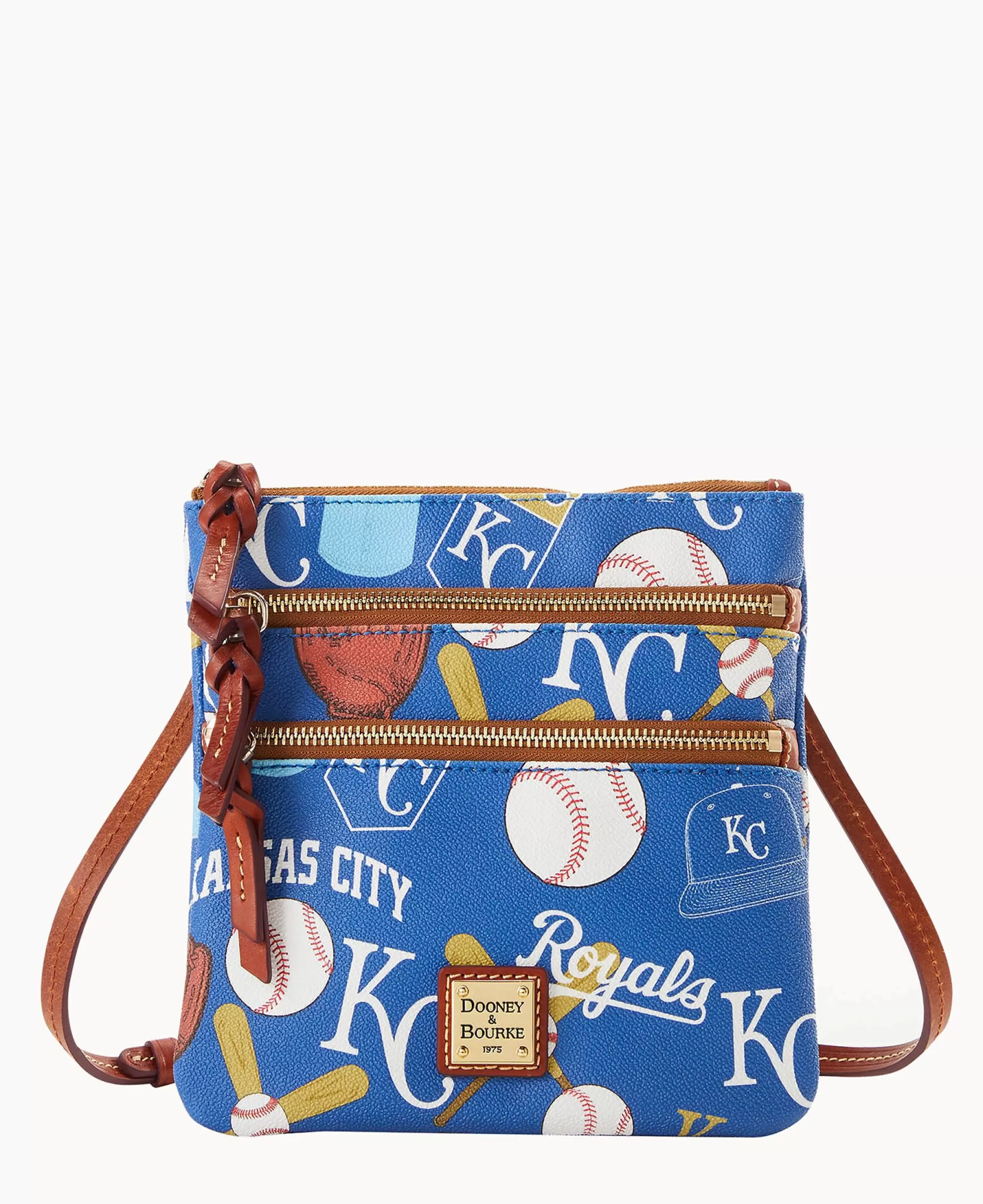 Dooney & Bourke Game Day Ready | Printed Fabric^MLB N S Triple Zip Crossbody