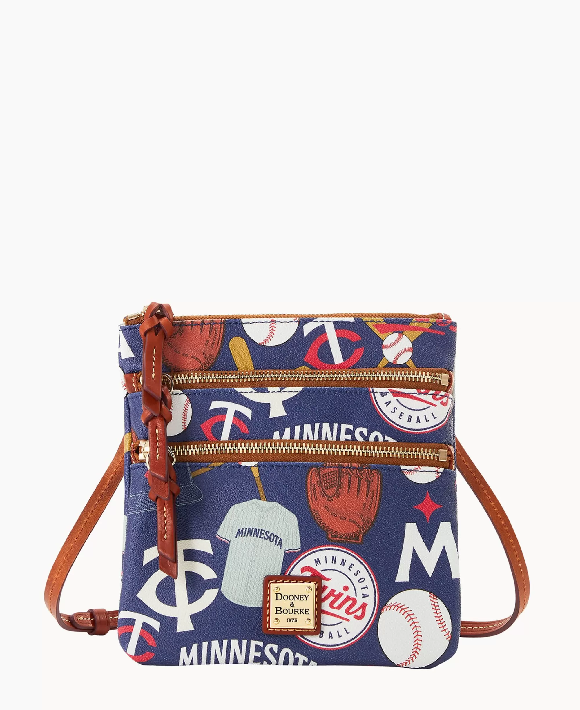 Dooney & Bourke Game Day Ready | Printed Fabric^MLB N S Triple Zip Crossbody