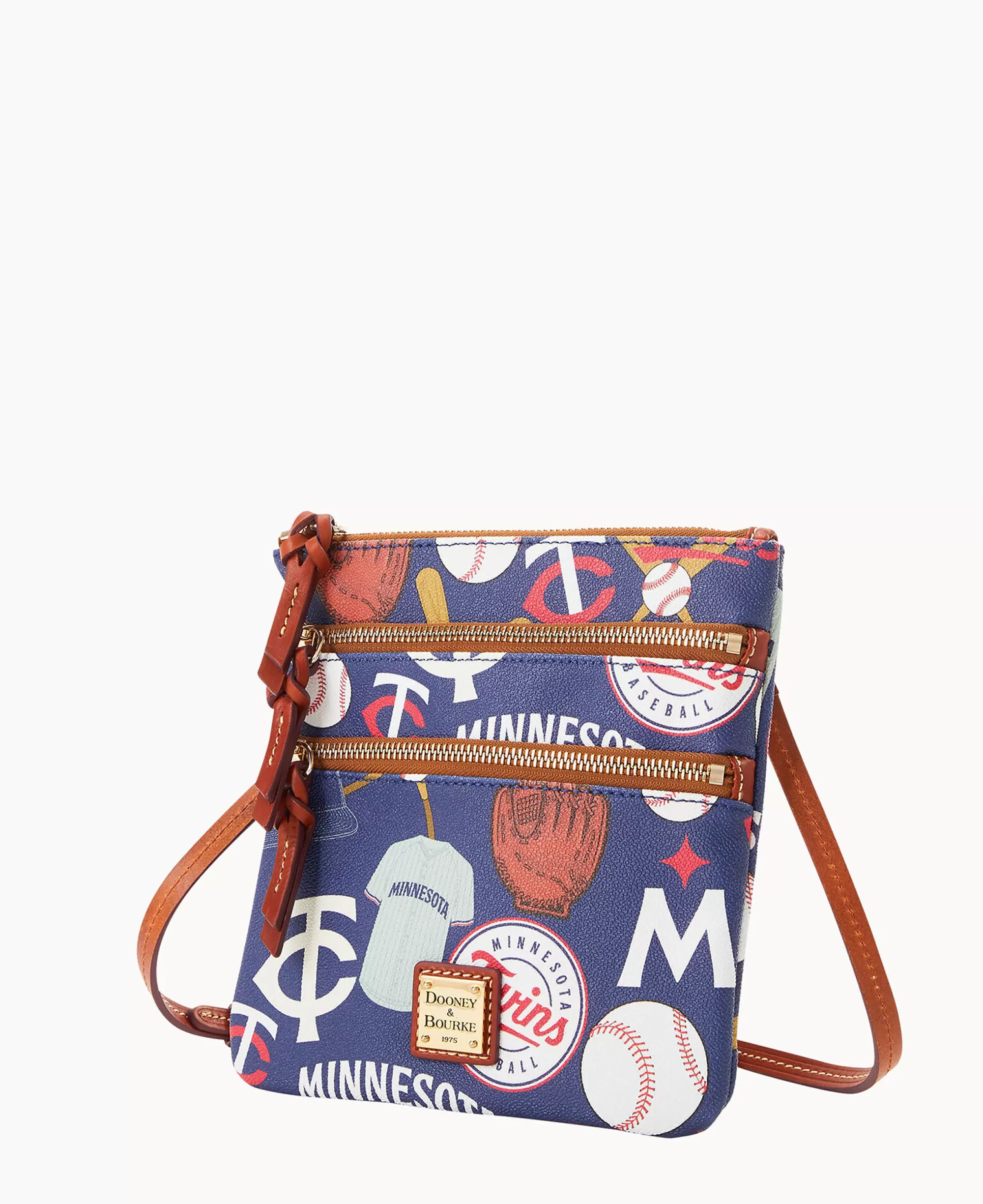 Dooney & Bourke Game Day Ready | Printed Fabric^MLB N S Triple Zip Crossbody