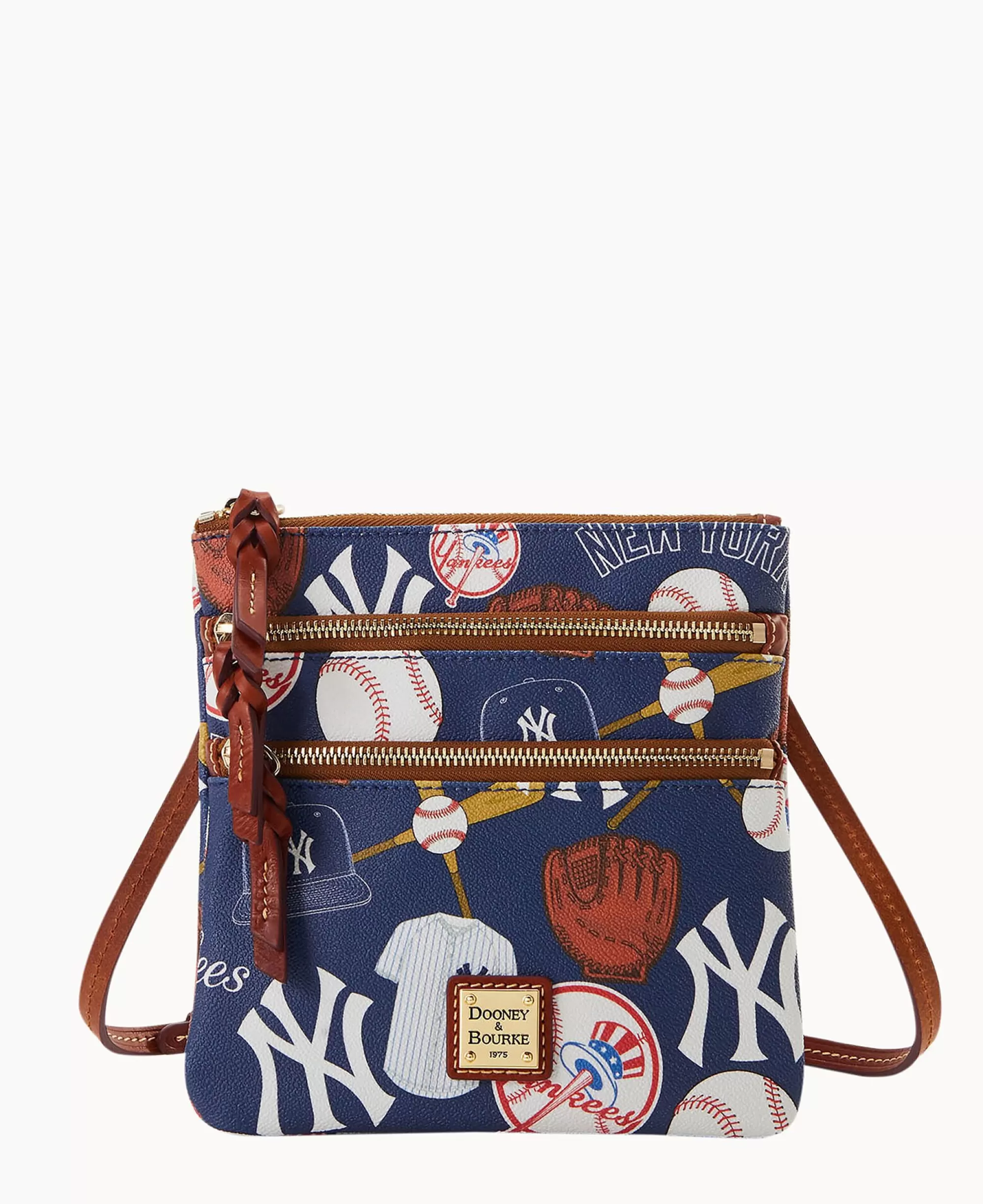 Dooney & Bourke Game Day Ready | Printed Fabric^MLB N S Triple Zip Crossbody