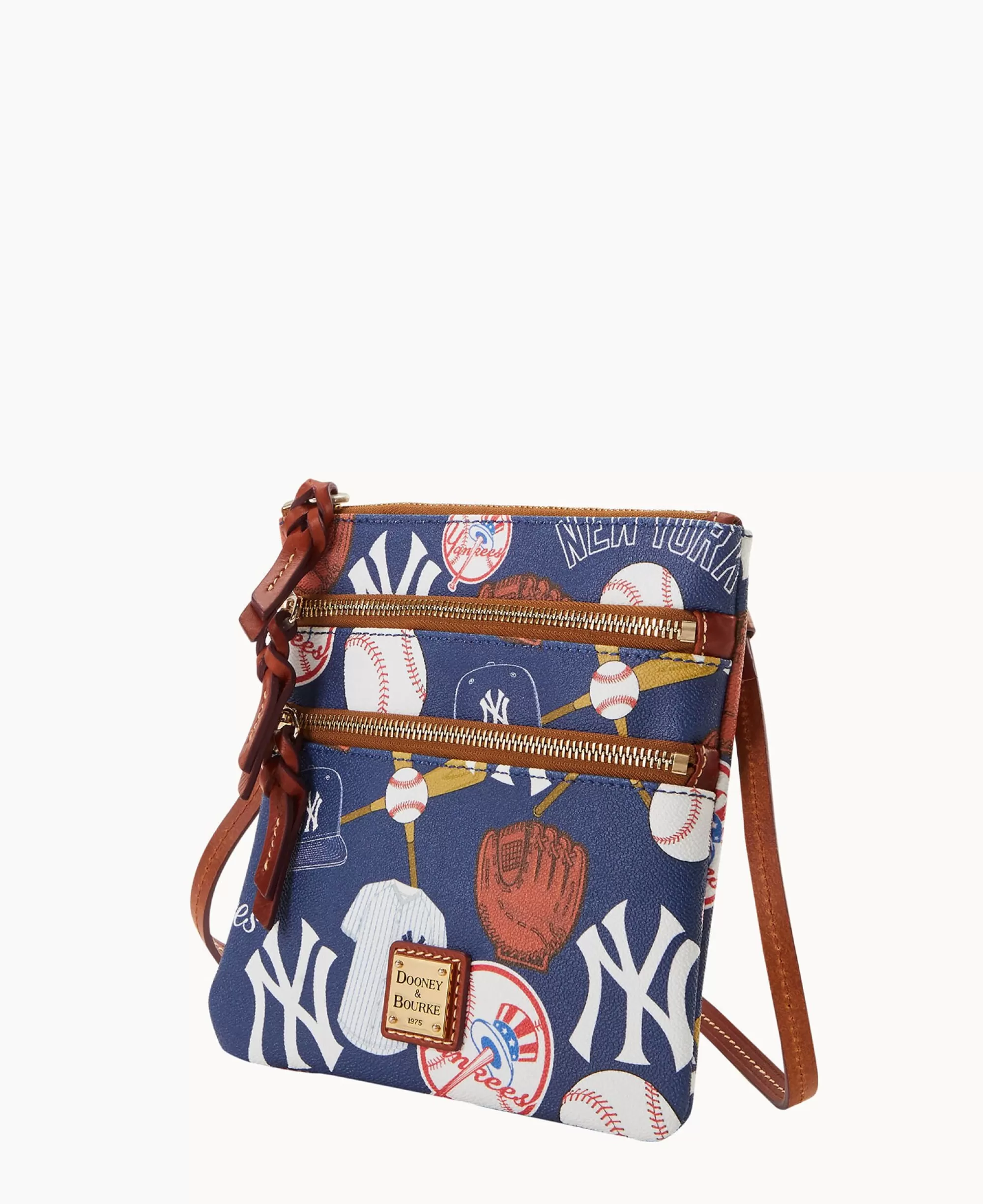 Dooney & Bourke Game Day Ready | Printed Fabric^MLB N S Triple Zip Crossbody