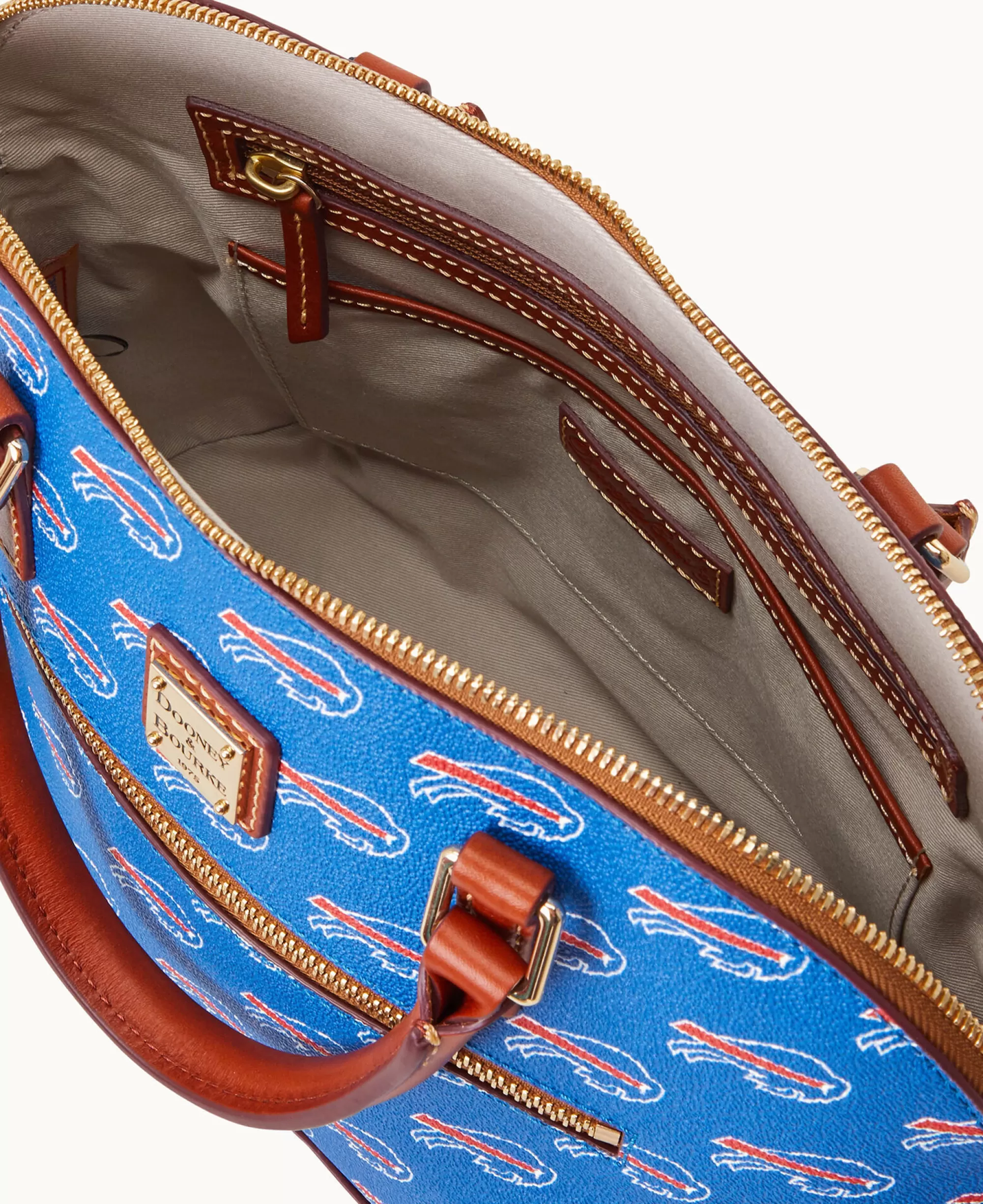 Dooney & Bourke Game Day Ready | Printed Fabric^NFL Domed Zip Satchel