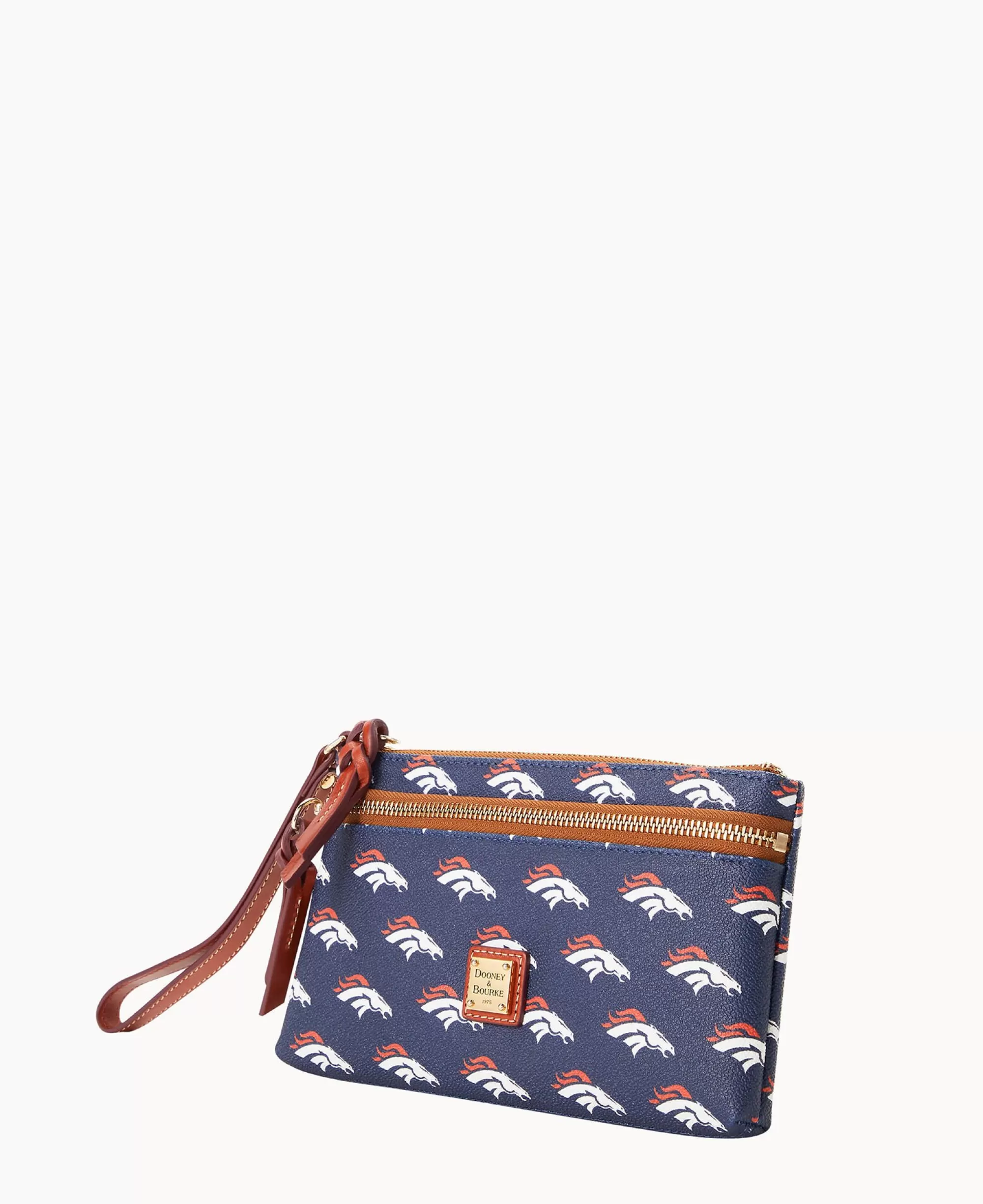 Dooney & Bourke Grab and Go | Wristlets^NFL Broncos Double Zip Wristlet