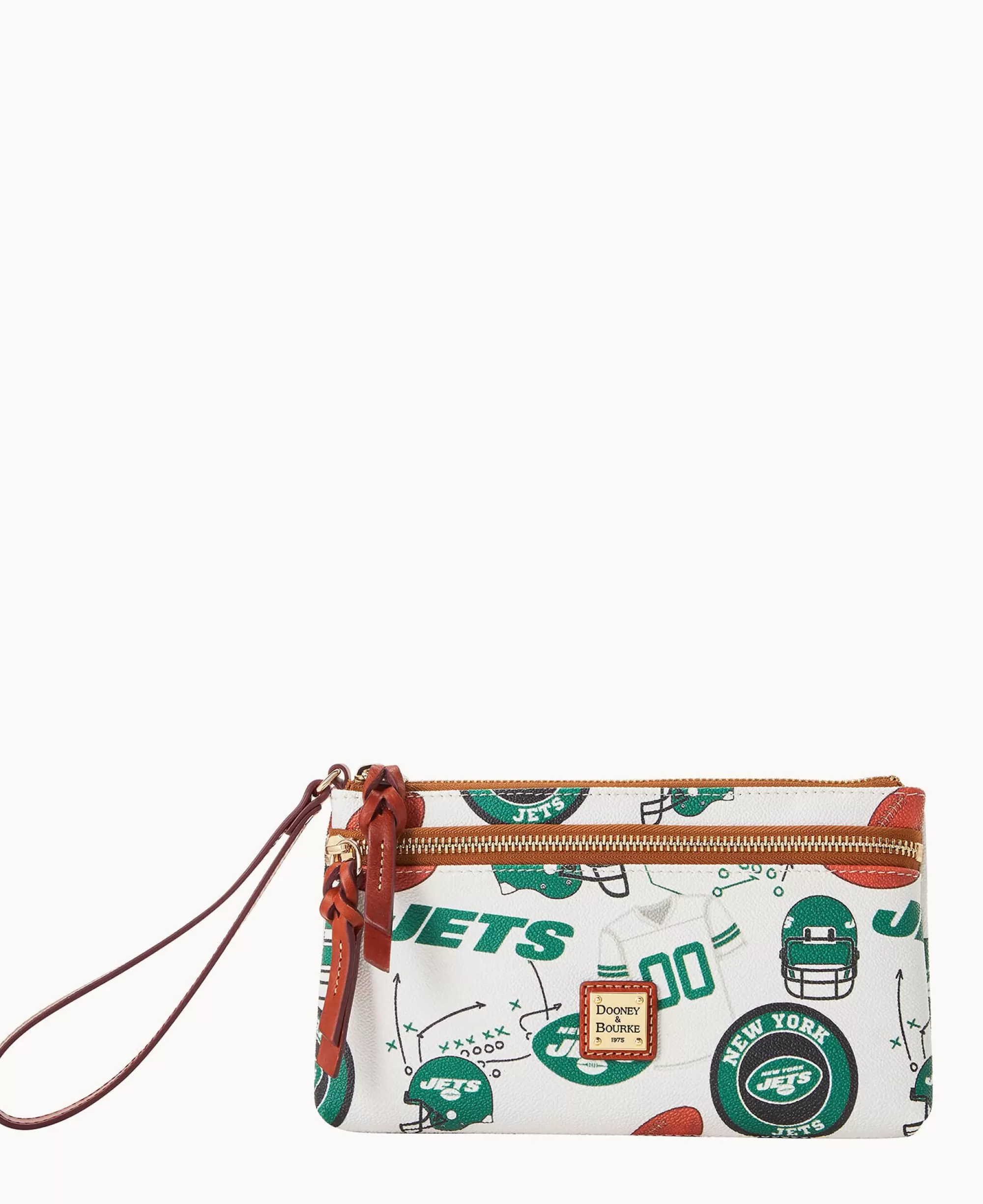 Dooney & Bourke Grab and Go | Wristlets^NFL Jets Double Zip Wristlet