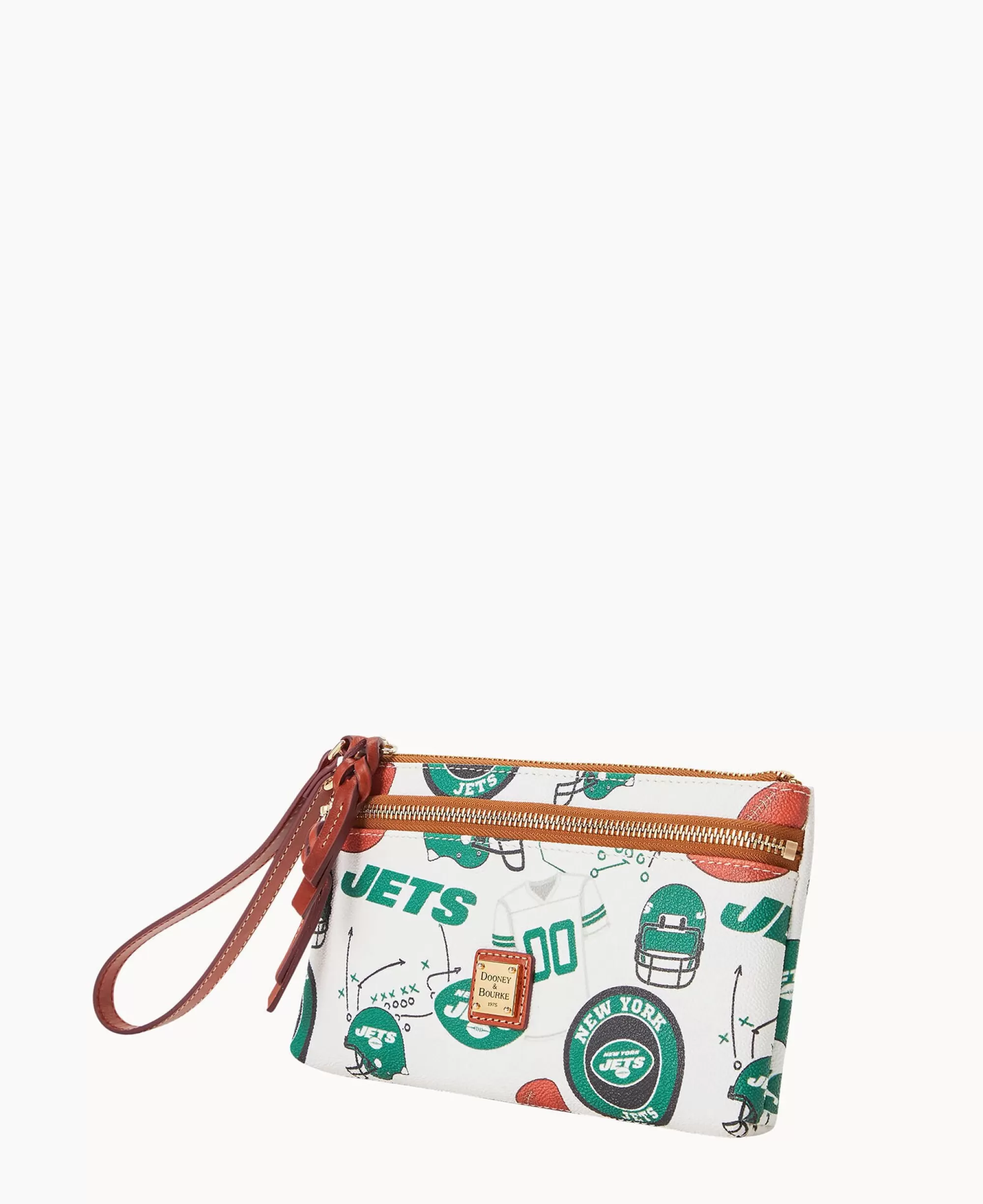 Dooney & Bourke Grab and Go | Wristlets^NFL Jets Double Zip Wristlet