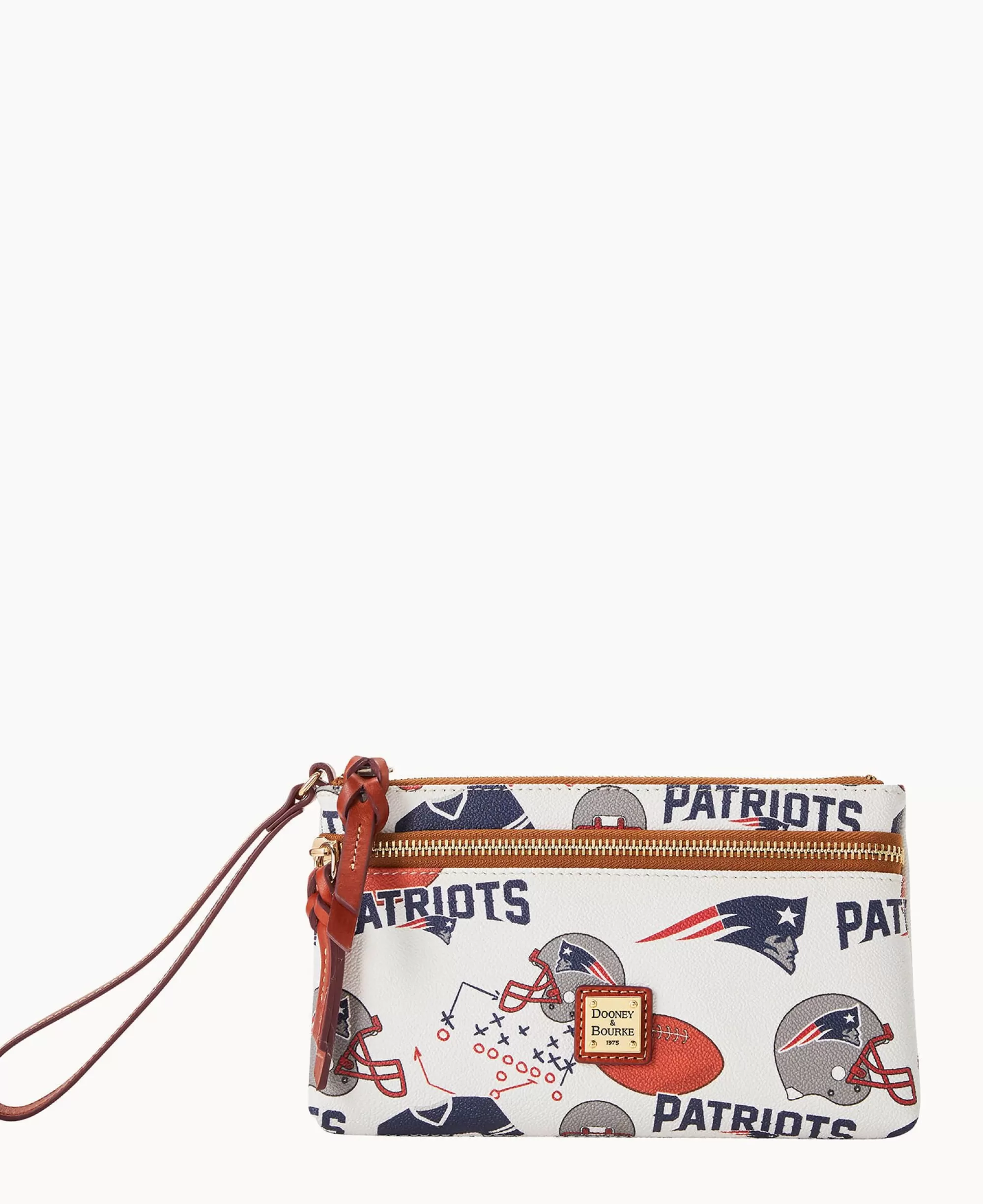 Dooney & Bourke Grab and Go | Wristlets^NFL Patriots Double Zip Wristlet