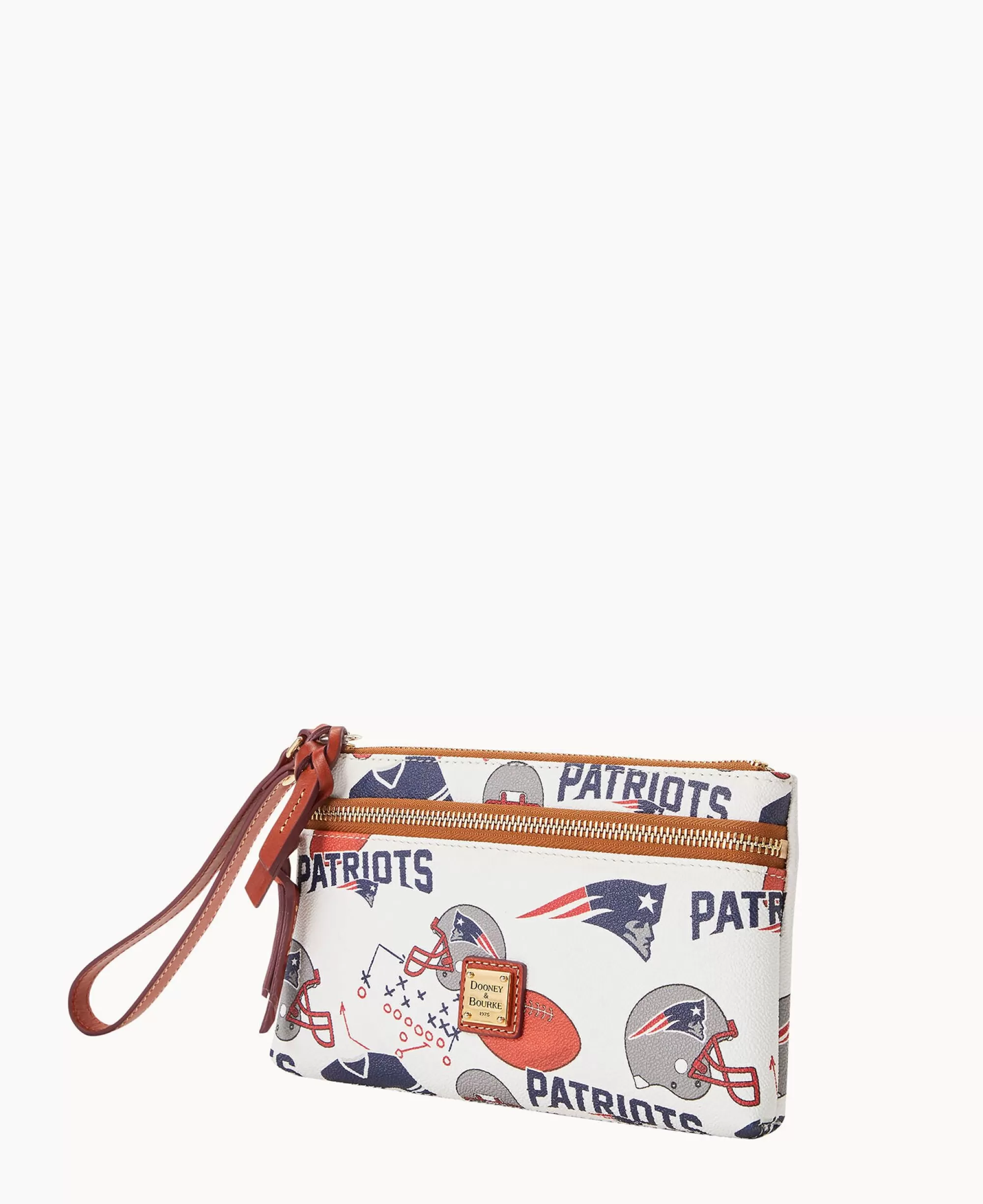 Dooney & Bourke Grab and Go | Wristlets^NFL Patriots Double Zip Wristlet