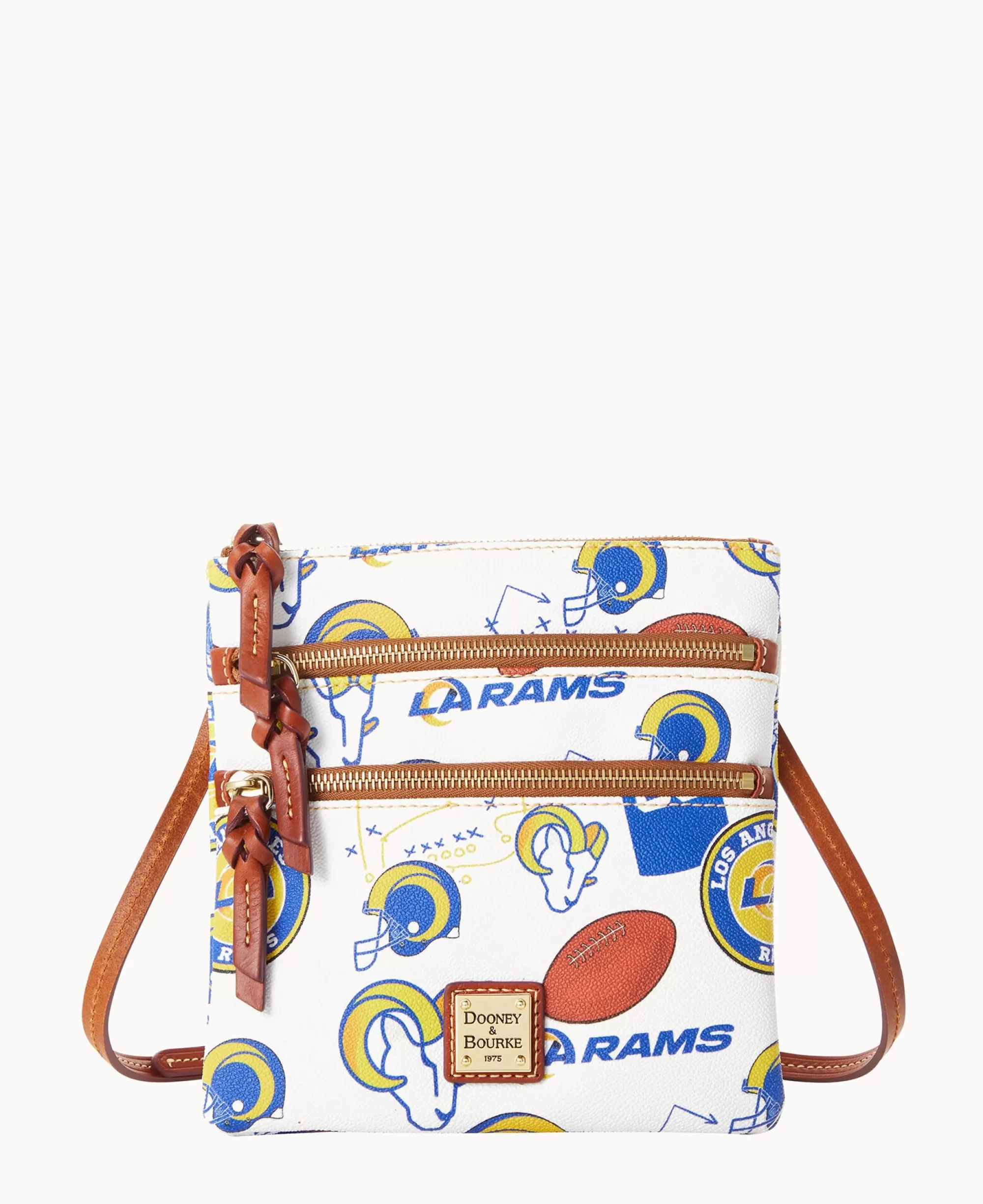 Dooney & Bourke Game Day Ready | Printed Fabric^NFL N S Triple Zip Crossbody