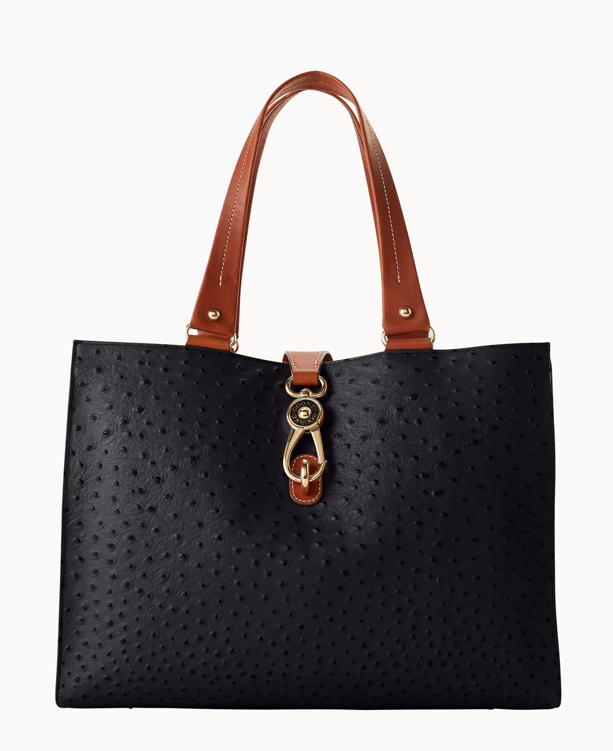 Dooney & Bourke Exotic Leather | Shoulder Bags^Ostrich Large Logo Lock Tote