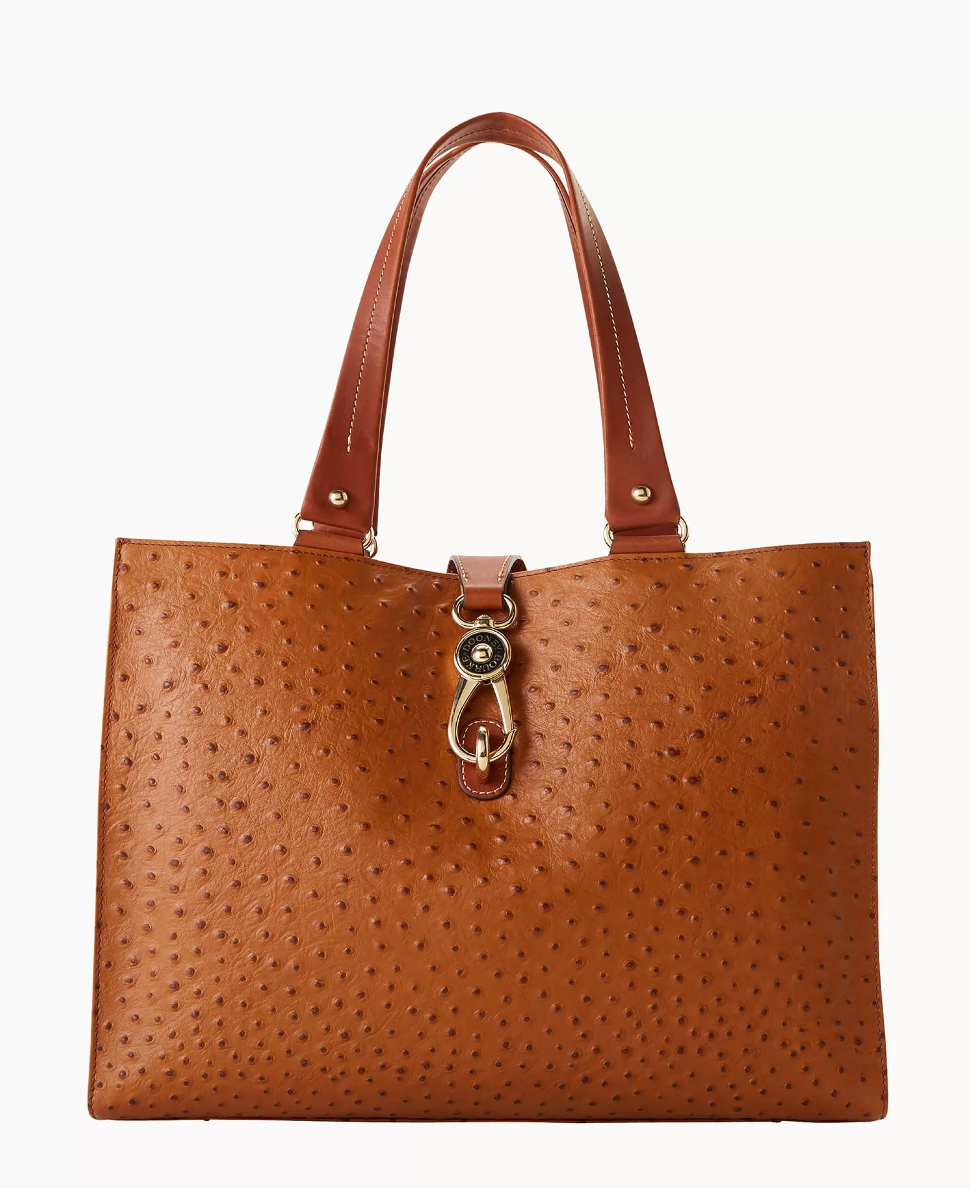 Dooney & Bourke Exotic Leather | Shoulder Bags^Ostrich Large Logo Lock Tote