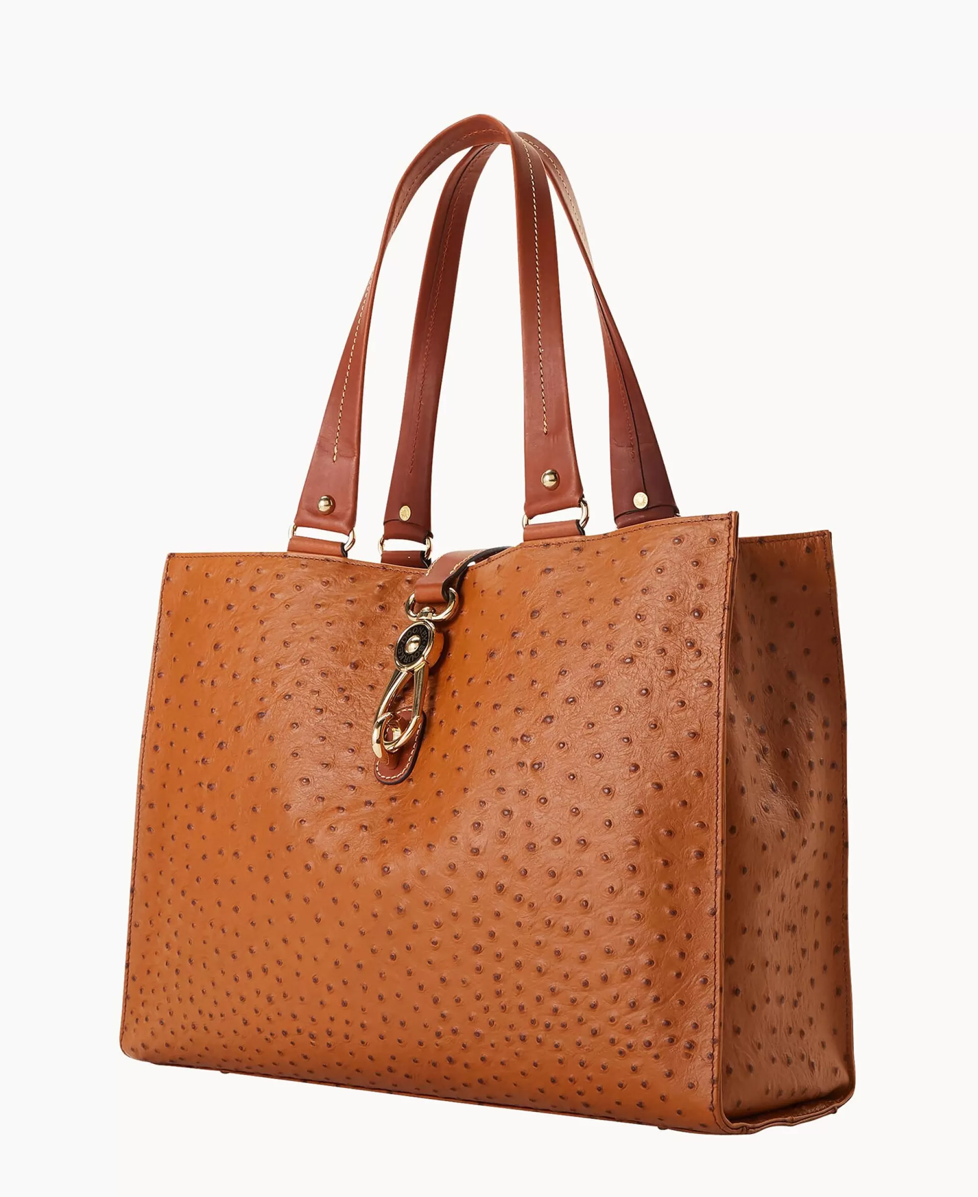 Dooney & Bourke Exotic Leather | Shoulder Bags^Ostrich Large Logo Lock Tote